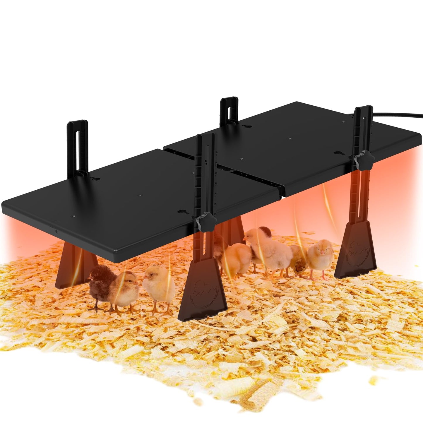 Keltne Large Brooder Heater for Chicks, 30W Foldable Chick Brooder Heating Plate with Adjustable Height and Angle, Waterproof Brooder Chicks Warmer with 2 Heating Plate for 30 Chicks, 22.5" x 11.2"