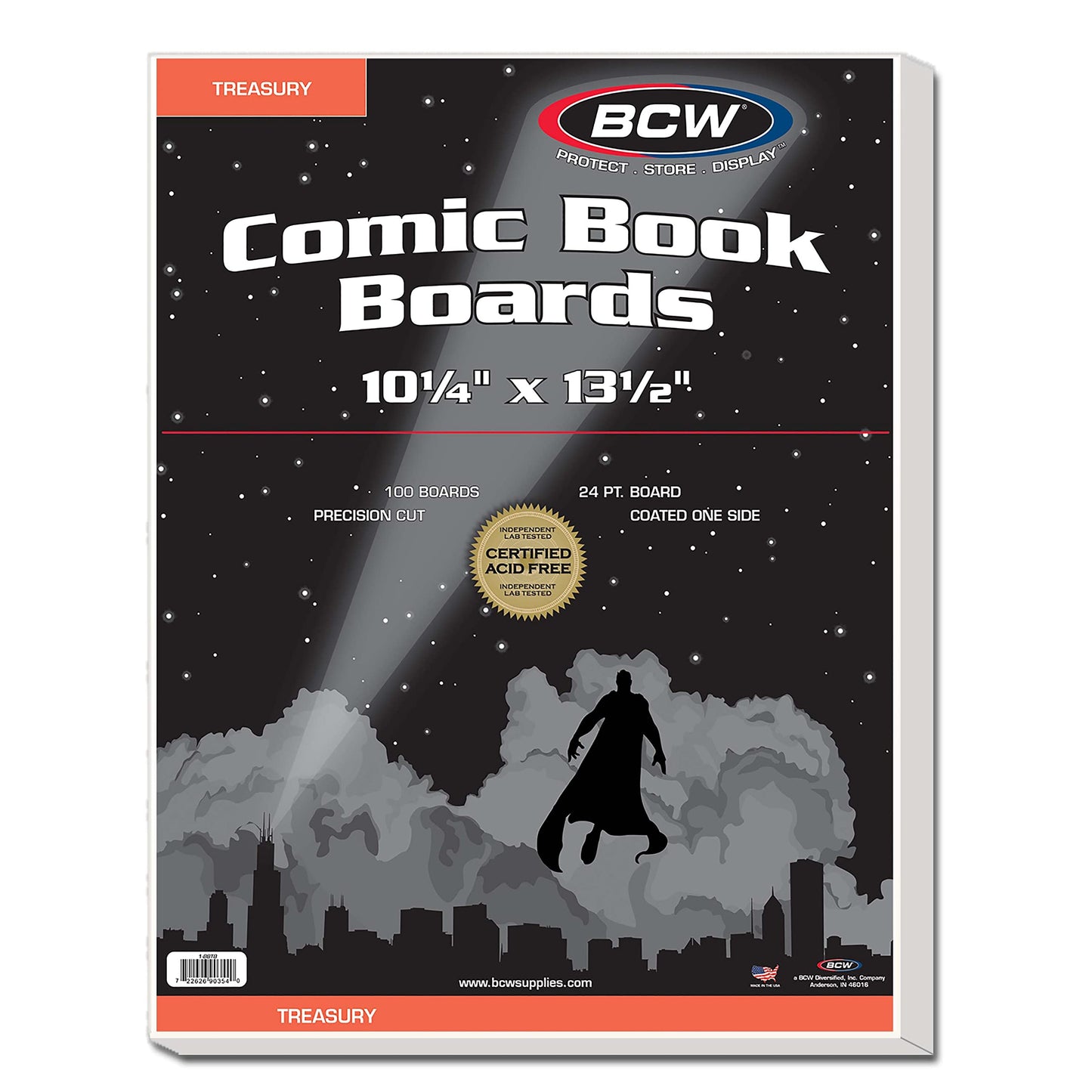 BCW Treasury Backing Boards | Certified Acid-Free, Lab Tested Comic Backing Boards | 10 1/4 x 13 1/2 Inches | 100 Pack | Comic Collection Protection | Comic Book Boards for Treasury Preservation