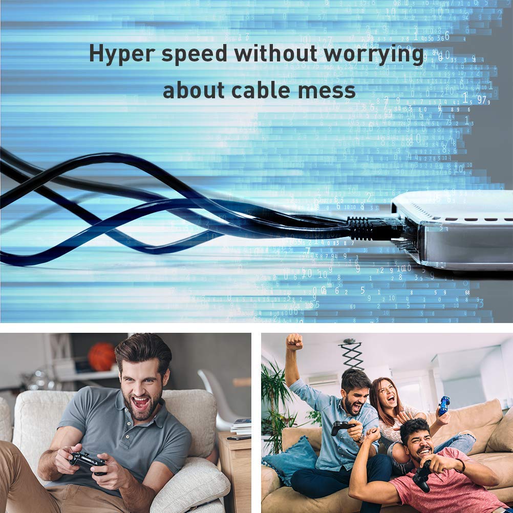 Cat8 Ethernet Cable 50ft (15.3 Meters), Ethernet Cable 50 ft, Outdoor Ethernet 50ft, LAN Cable 50ft, 40Gbps 2000Mhz RJ45 Cable, High Speed Network Cable, Long Ethernet Cable for Router, Switch
