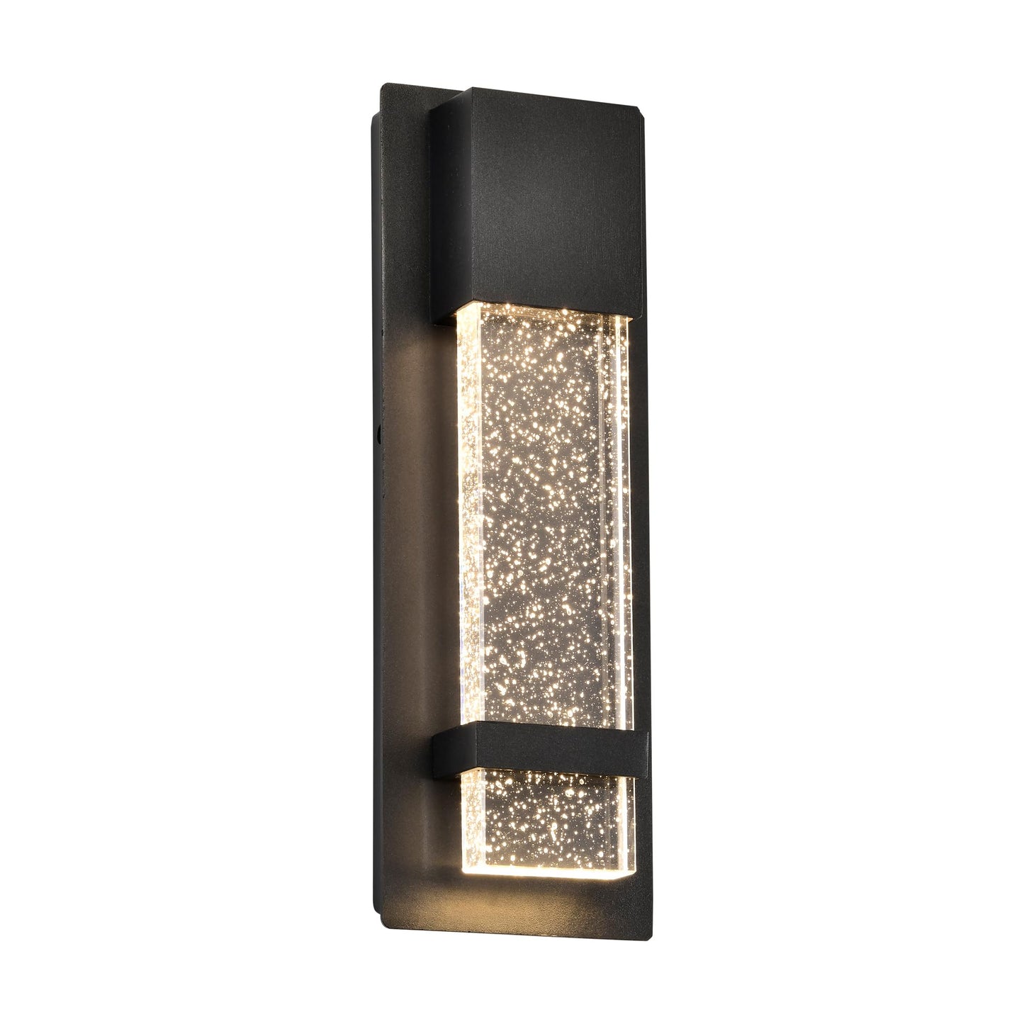 Modern Outdoor Wall Sconce,3000K Warm Light, Black Waterproof Aluminum Exterior Wall Lantern with Crystal Bubble Glass, Hardwired Outdoor Wall Light for Porch, Patio,Entryway, Garden