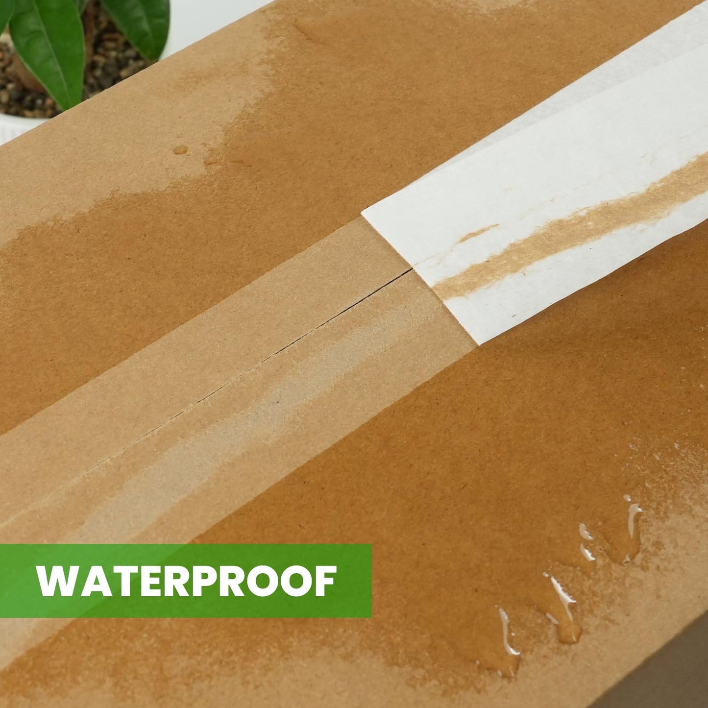 ADHES White Kraft Paper Tape, 2 Inch x 55 Yards, 6 Rolls Writable & Uncoated Heavy Duty Paper Tape, Eco-Friendly Biodegradable Packing Tape for Sealing, Packaging, Moving & Masking