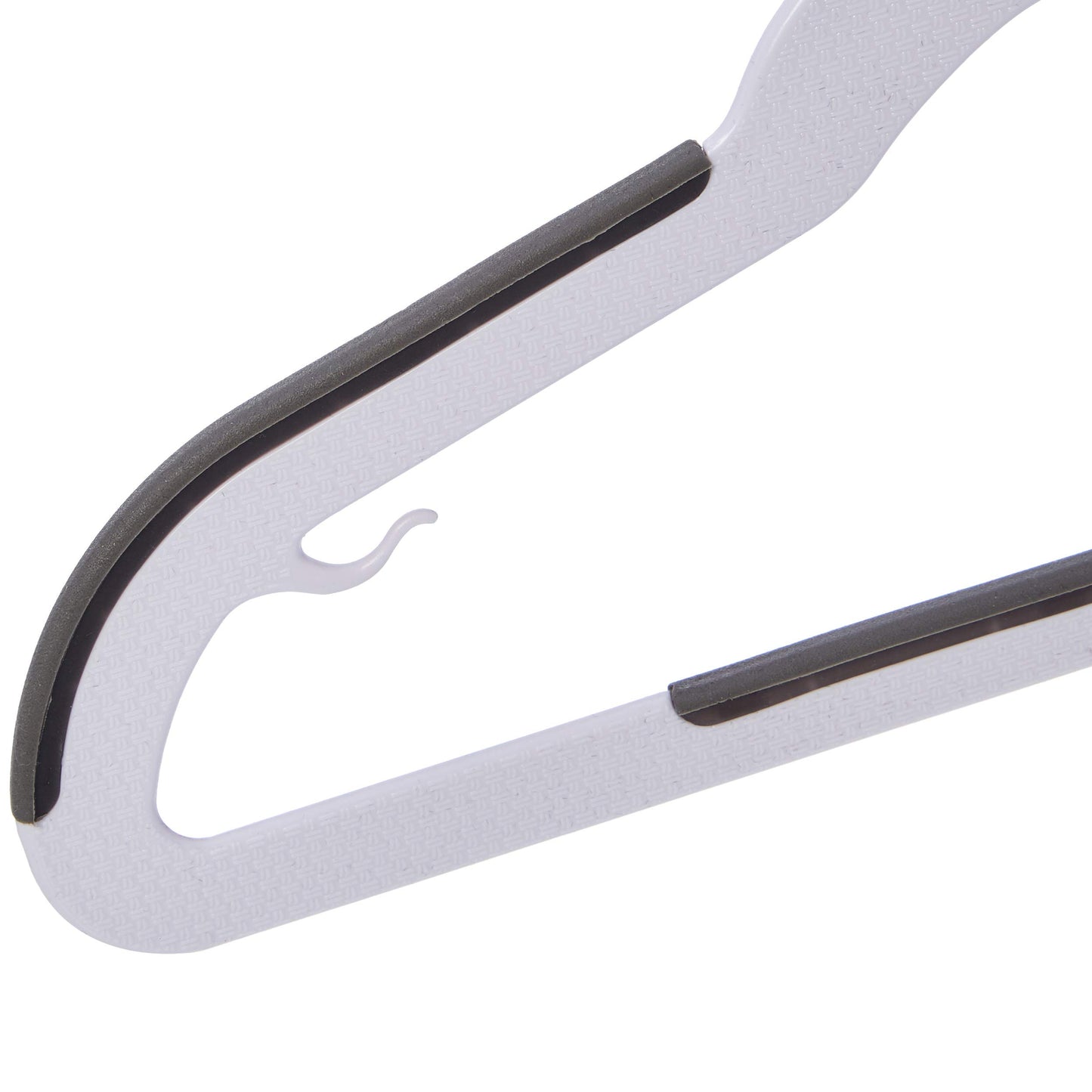 Amazon Basics Plastic Kids Clothes Hangers, Non-Slip 30-Pack, White and Black, 12.8 L x 8 W x 0.2 T inch