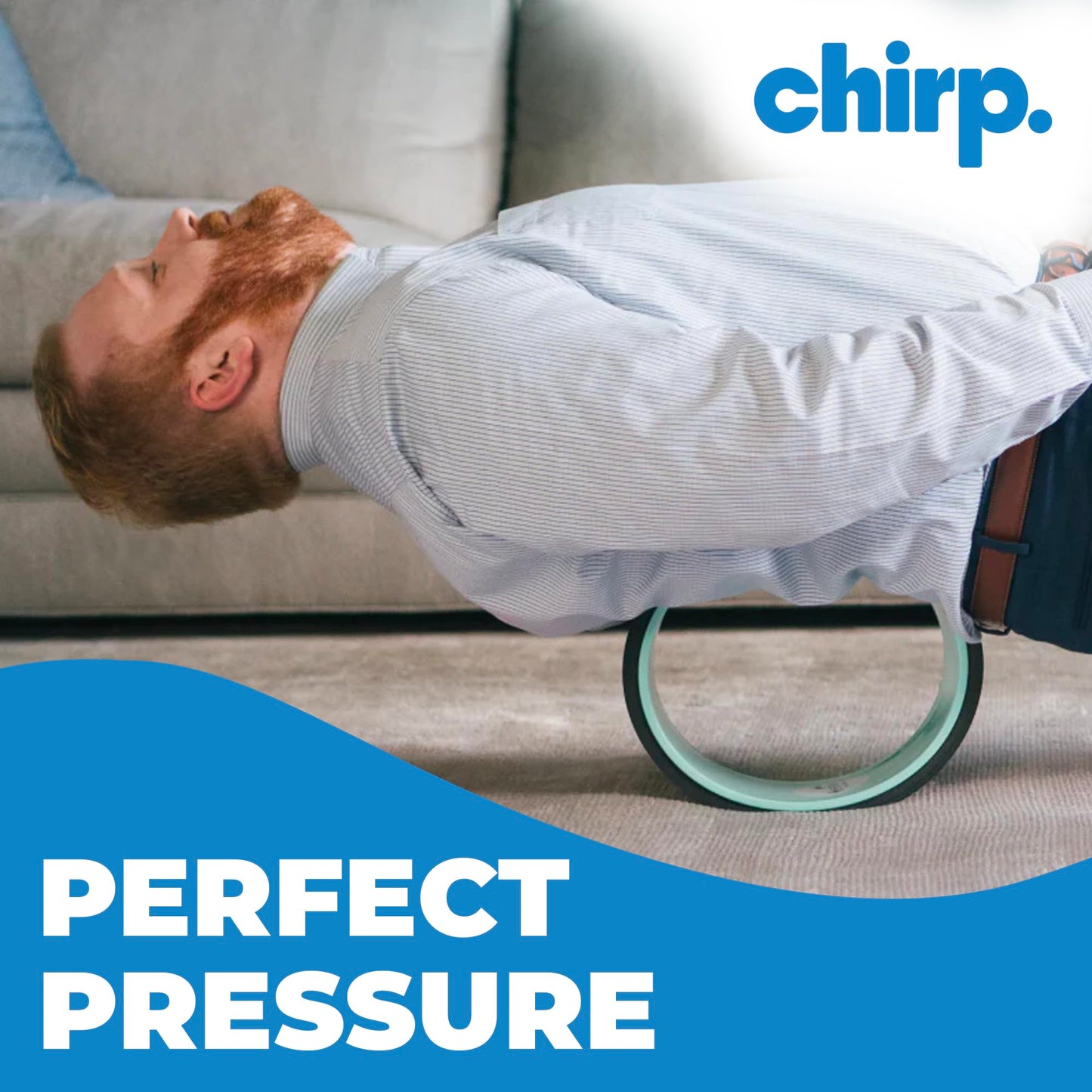 Chirp Wheel XL - Super Comfort Back Massage Roller - Wider Back Stretcher & Cracking Device, Plush Cushion, Enhanced Stability, Spinal Protection, Point Pressure | High Density Foam, Up to 500 lbs