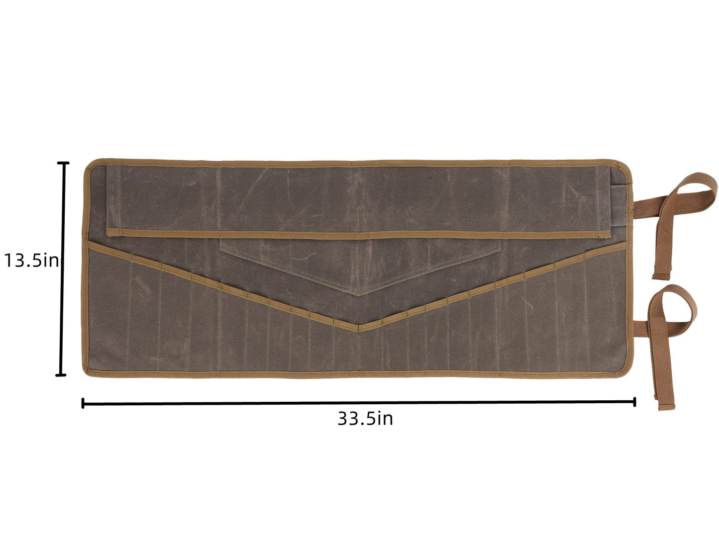 Wrench Roll Up Pouch, Heavy Duty Waxed Canvas Tool Bag Tool Organizer Roll With 20+4 Pockets (Brown)