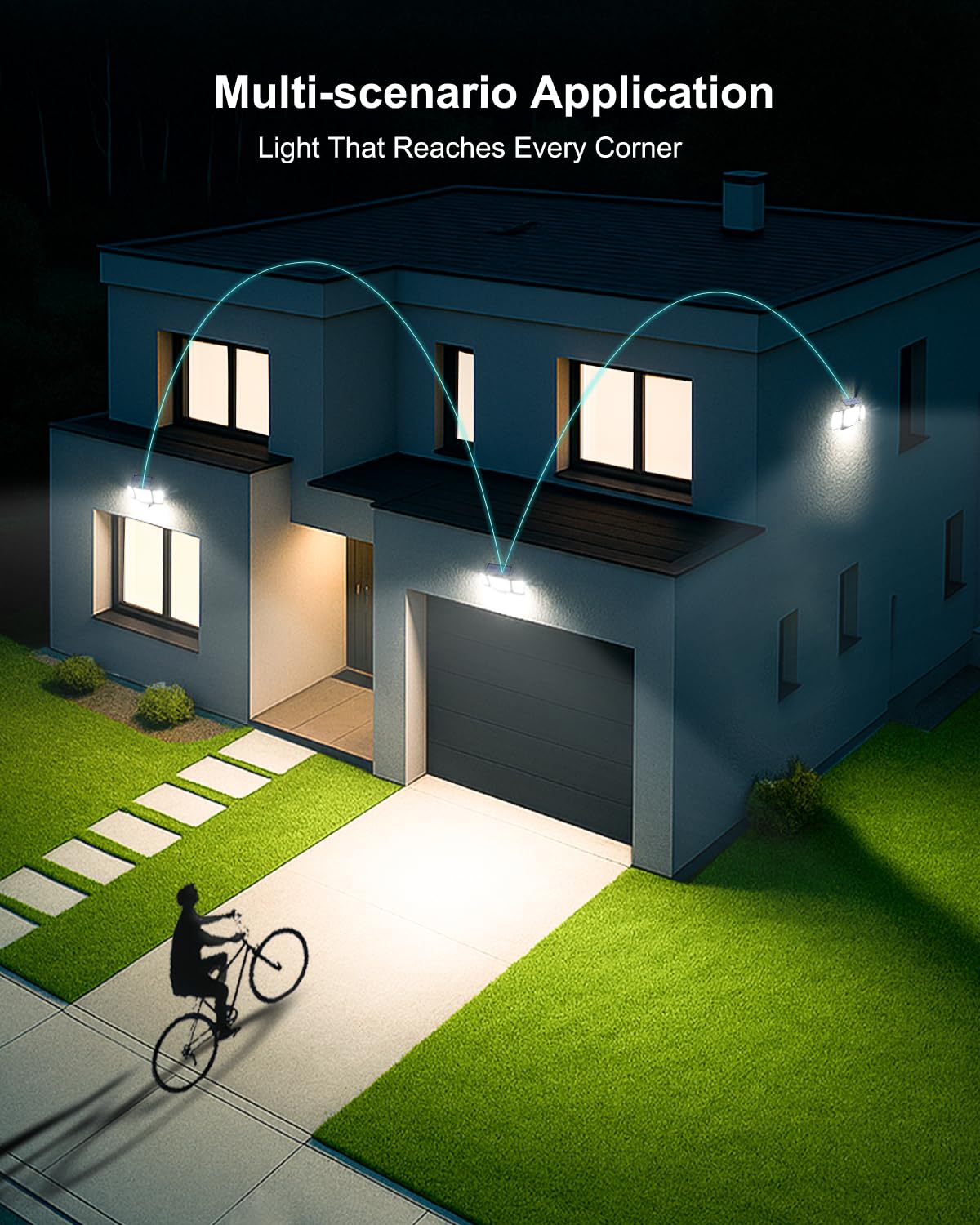 Solar Lights Outdoor,328 LED 3500LM Security Lights Outdoor with Upgraded Panel & 270°Wide Angle,Remote Control with 3 Modes,Motion Sensor Outdoor Lights,for Garage, Yard – 2 Pack