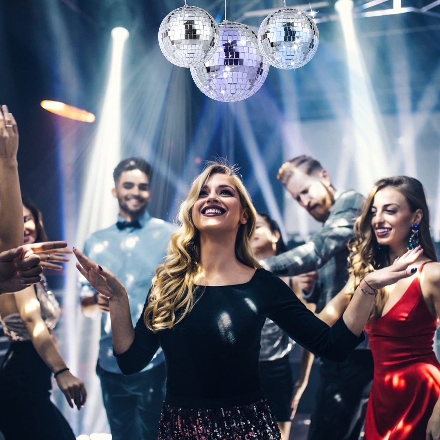 8 Pieces Mirror Disco Balls Silver Hanging Disco Light Mirror Ball for Retro Party, Fun Party, Home Bands Decorations
