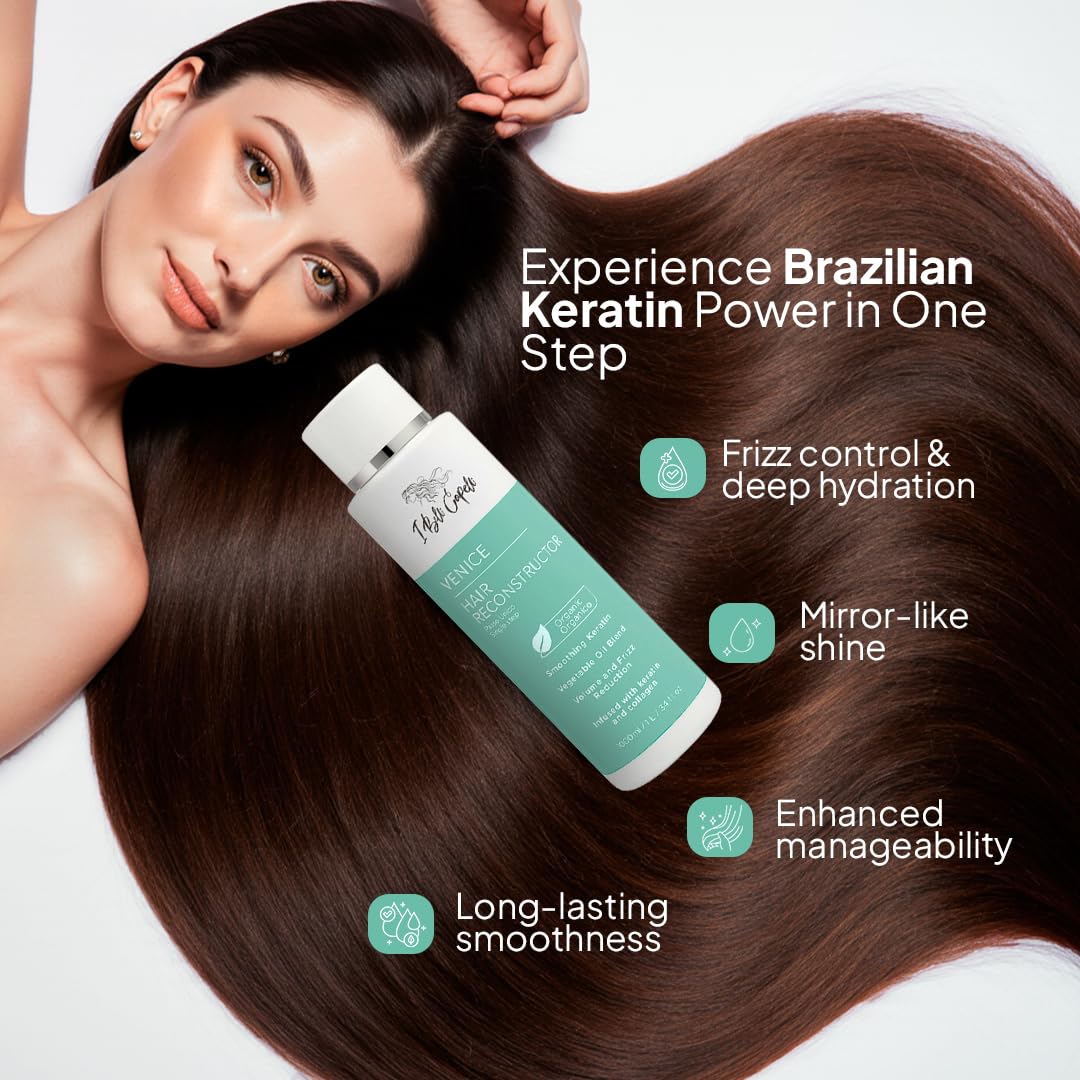 I Belli Capelli Venice Keratin Hair Treatment Straightening Set - 1 Step Application Formaldehyde Free- Keratina Para Alisar El Pelo Sin Formol & Organic B-tox Capilar Para El Cabello (2 Pack)