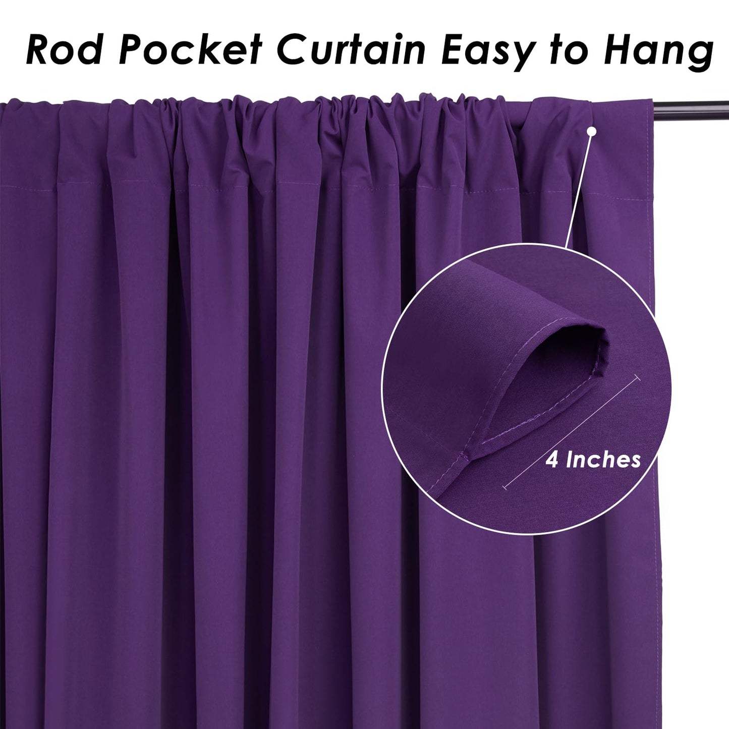 Purple Backdrop Curtains: 6 Panels 5ft x 10ft Polyester Photo Backdrop Drapes - Halloween Party Photography Background Decorations
