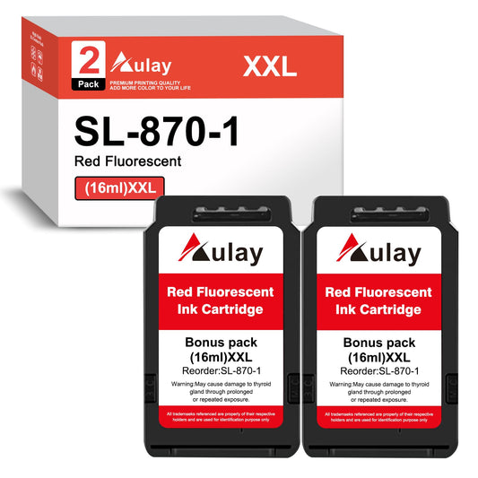 Aulay SL-870-1 Red Ink Cartridge Replacement for Pitney Bowes New SendPro Mailstation (CSD1) Postage Machines| Red| 16ML Large Capacity Ink 2*Pack