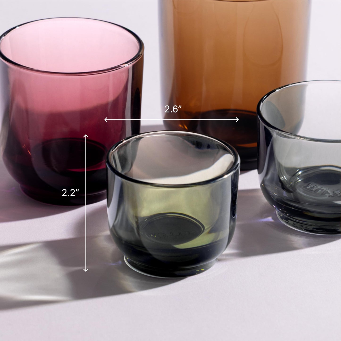 Pirch Espresso Glasses by Fellow – 3.5 oz Artisanal Cups, Set of 2, Dishwasher Safe Coffee Glasses for Espresso Shots & Latte Art – Amber