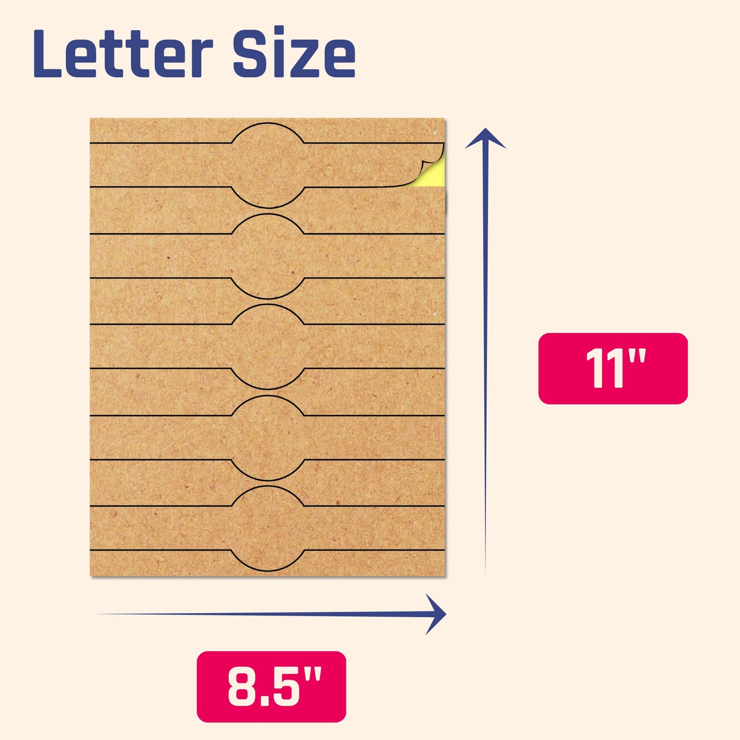150 Pack, Brown Kraft Soap Labels Stickers, Laser/Inkjet Printing - Letter Size Sheet, 1" x 8.5"