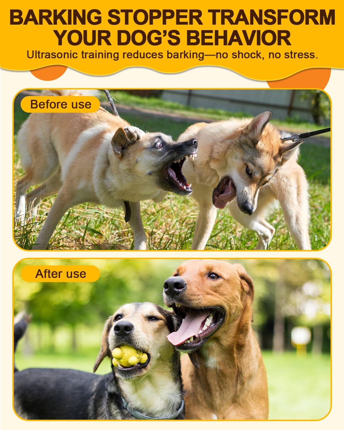 Anti Barking Device for Dogs – Rechargeable Ultrasonic Bark Box with 3 Adjustable Modes, Safe Dog Bark Deterrent Device & Dog Barking Silencer UP to 35FT for Indoor and Outdoor Use