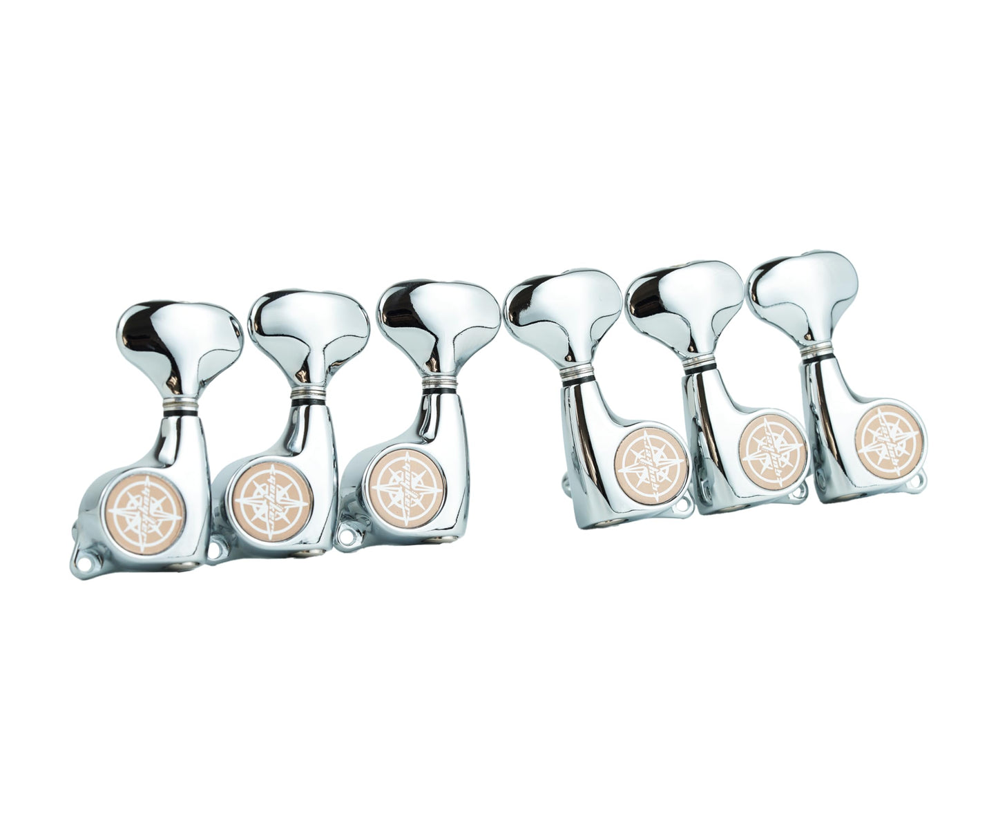 Guyker 6Pcs Guitar Machine Heads (3L + 3R) – 1:21 Sealed Tuning Key Pegs Tuners Set Replacement for ST Tele SG Style Electric or Acoustic Guitars – Chrome