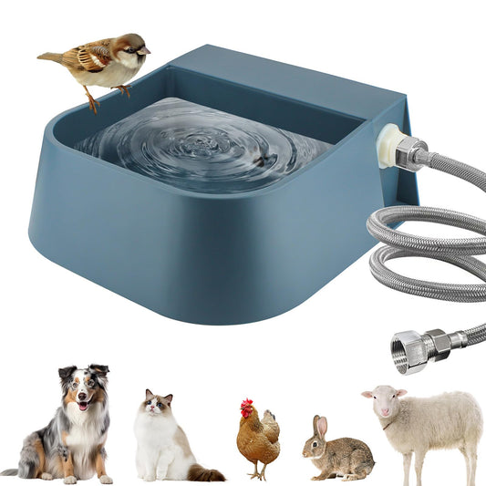 NAMSAN Automatic Dog Water Dispenser with Float Valve, 3/4'' Anti-Bite Metal Pipe, Outdoor Automatic Water Dispenser for Cats Chicken Animals, Goat Waterer, Livestock Water Trough