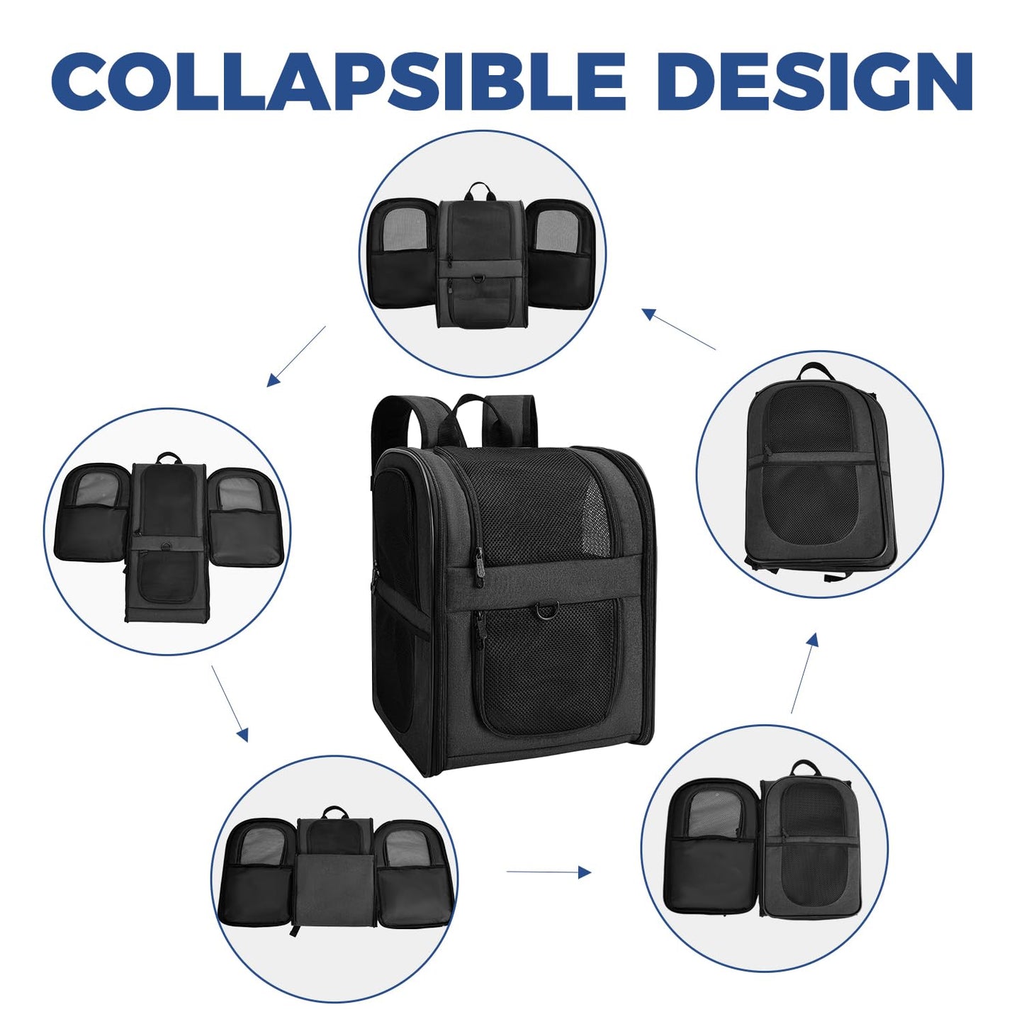 Apollo Walker Pet Carrier Backpack for 4-15lb Cats and Dogs, Puppies, Safety Features and Cushion Back Support for Travel, Hiking, Outdoor Use