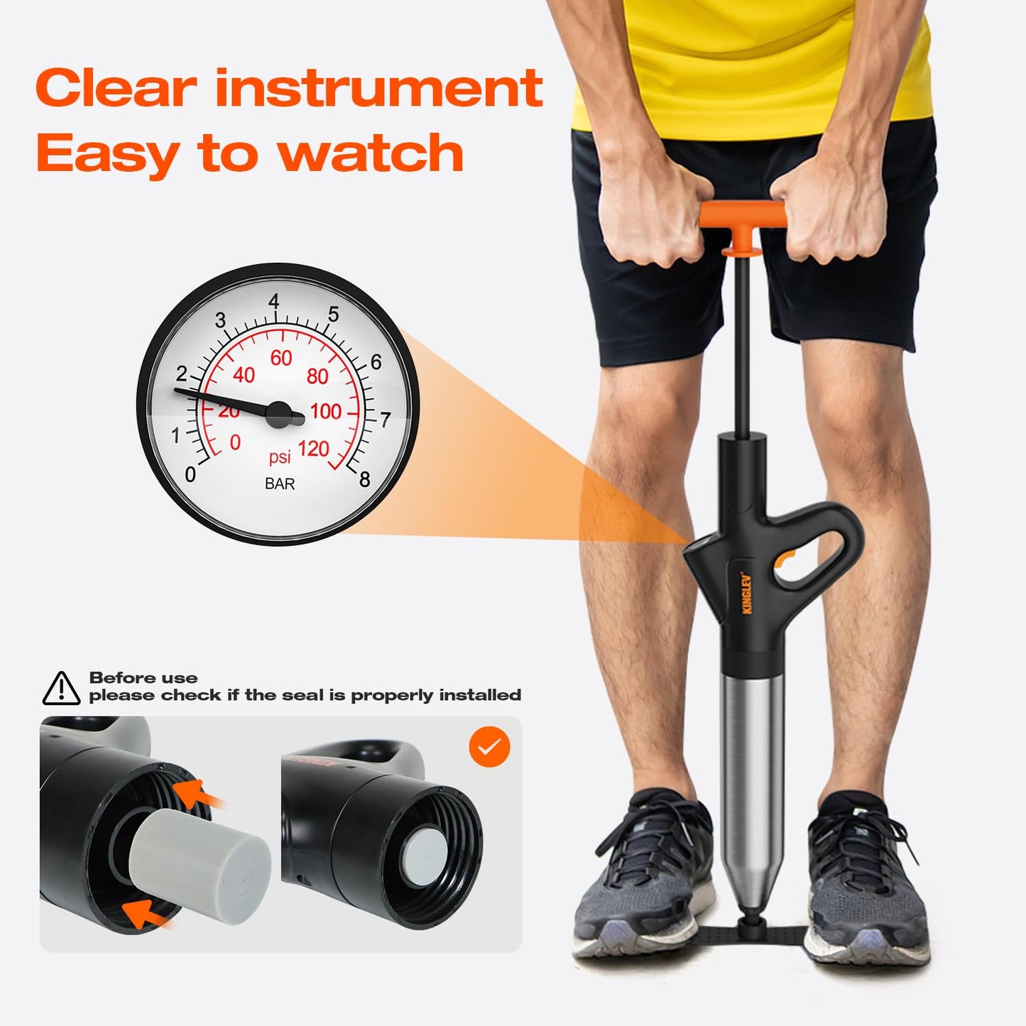 Air Drain Blaster Plunger, High Pressure Plumbing Tool for Toilets, Sinks, Bathrooms, Kitchen Drains, Stainless Steel