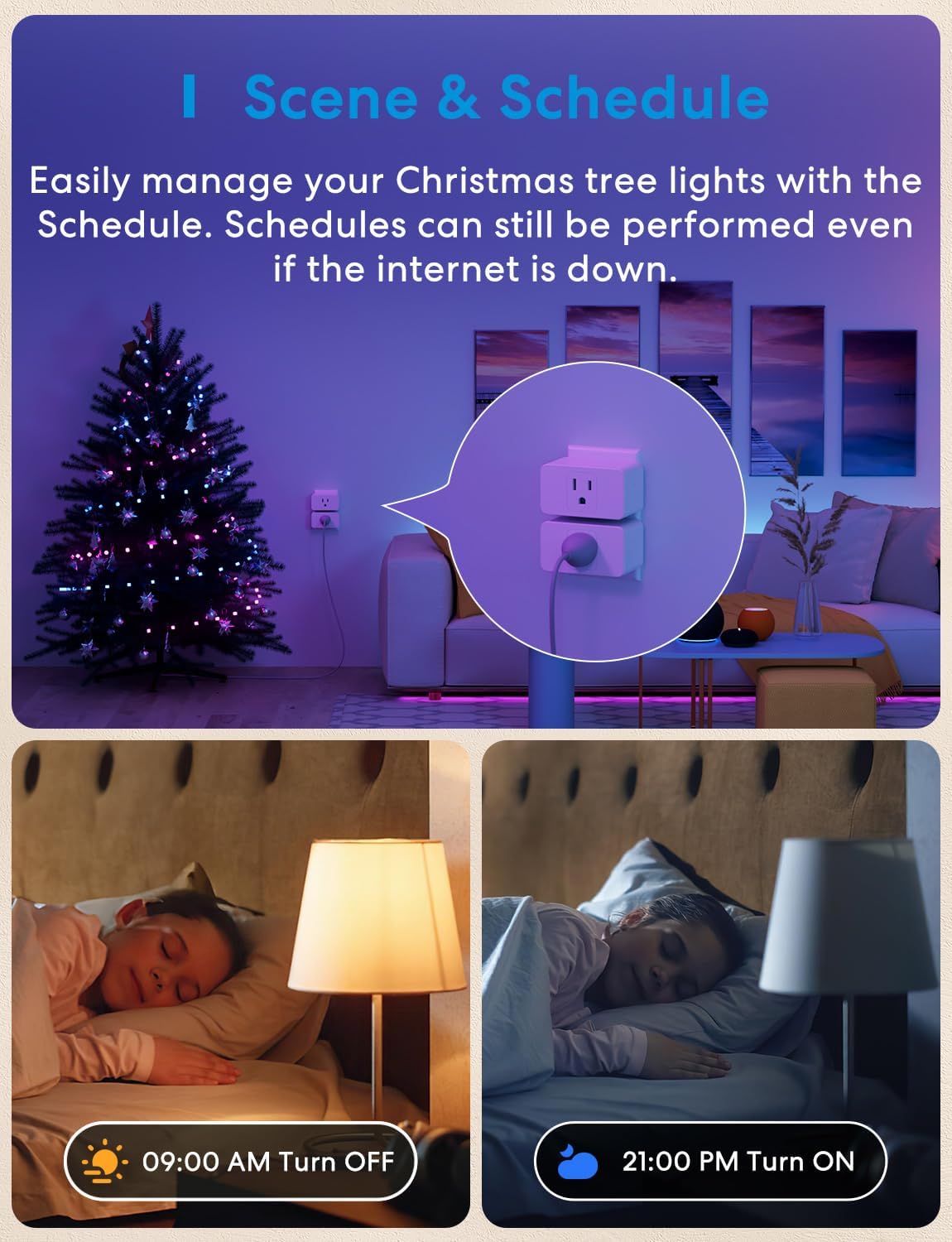 meross Smart Plug, 15A & Reliable WiFi Outlet Works with Alexa, Google Home, Apple HomeKit and SmartThings, Voice & Remote Control, Timer Function, No Hub Needed, 2 Pack