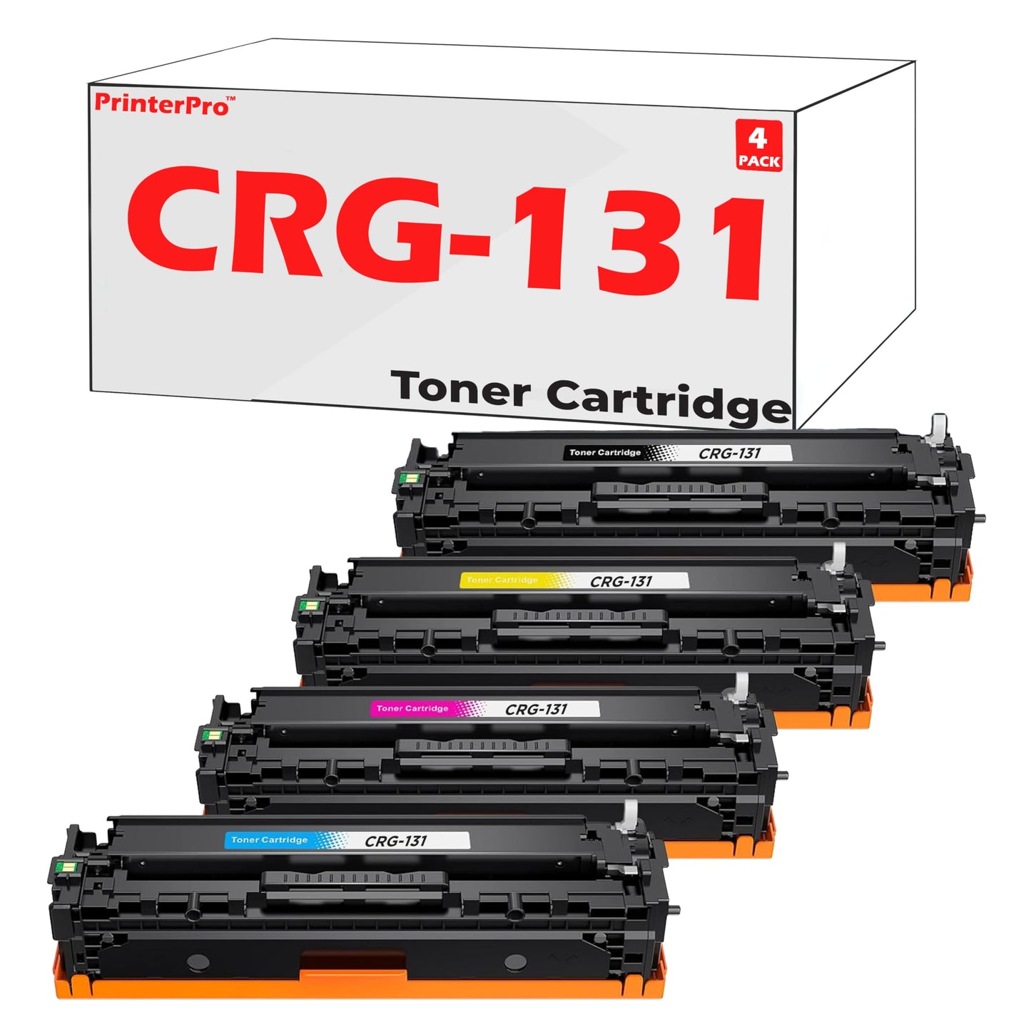 1 Set PrinterPro™ Compatible Replacement for Canon 131 Toner Cartridge CRG-131 crg131 canon-131 B/C/M/Y for Canon MF8280Cw MF624Cw MF624Cw MF628Cw Canon LBP7110Cw MF8280Cw Printers (1 Set (B/C/M/Y))