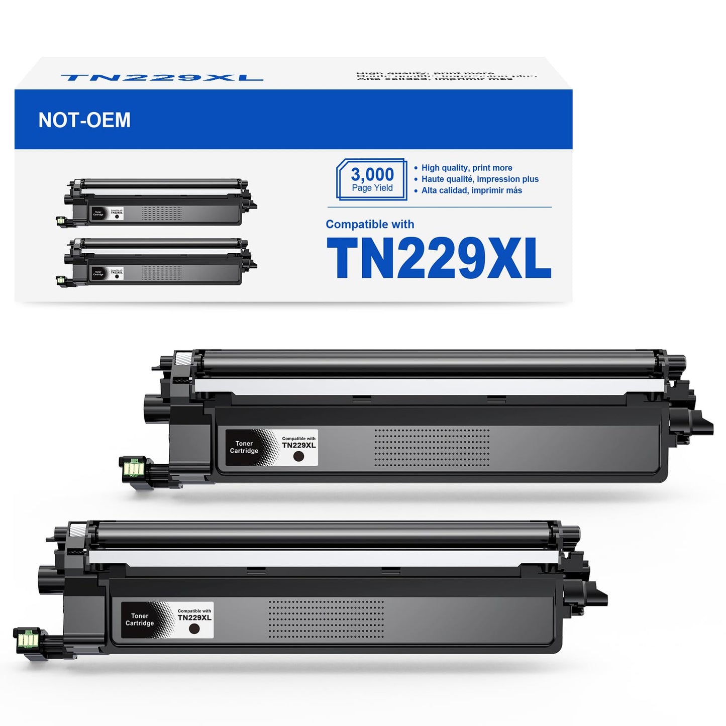 [2 Black] TN229XL Toner Black Compatible Replacement for TN229XL TN229BK TN229 XL TN-229BK Work with MFC-L3780CDW HL-L3280CDW HL-L3220CDW HL-L3295CDW MFC-L3720CDW Printer Toner
