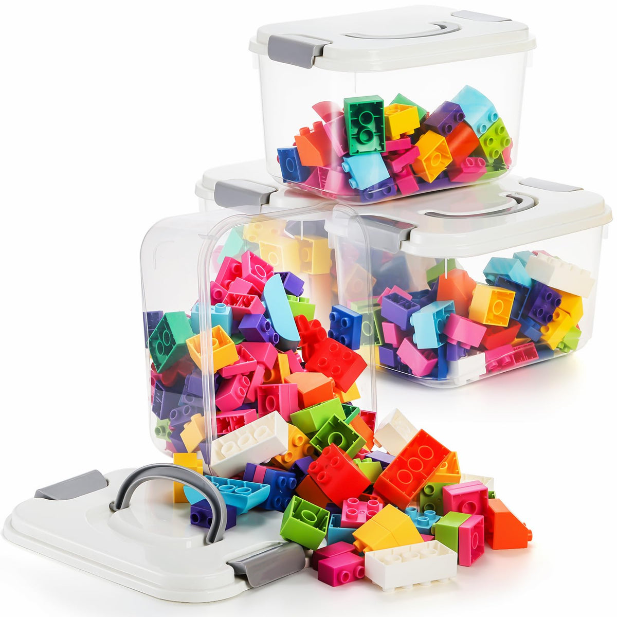 Elsjoy 8 Packs 5.5 Quart Plastic Storage Bins, Clear Storage Latch Box with Latching Lids, Stackable Organizing Bins Lidded Storage Container for Snacks, Cosmetics