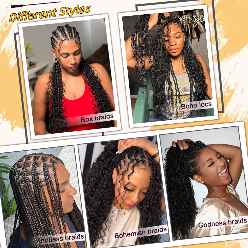 Braiding Hair for Boho Braids Curly Bohemian Deep Wave 100% Human Hair for Micro Braiding Hair Wet and Wavy Boho Braids No Wefts 2 Bundles