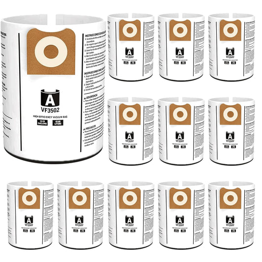 12 Pack 23743 VF3502 Vacuum Bags Compatible with Ridgid 12-16 Gallon Wet Dry Vacuums,Dust Collection Bags WD1950 WD1956 WD1850 WD1851 RV2400HF WD1450 WD1680 WD1270 (vf3502)