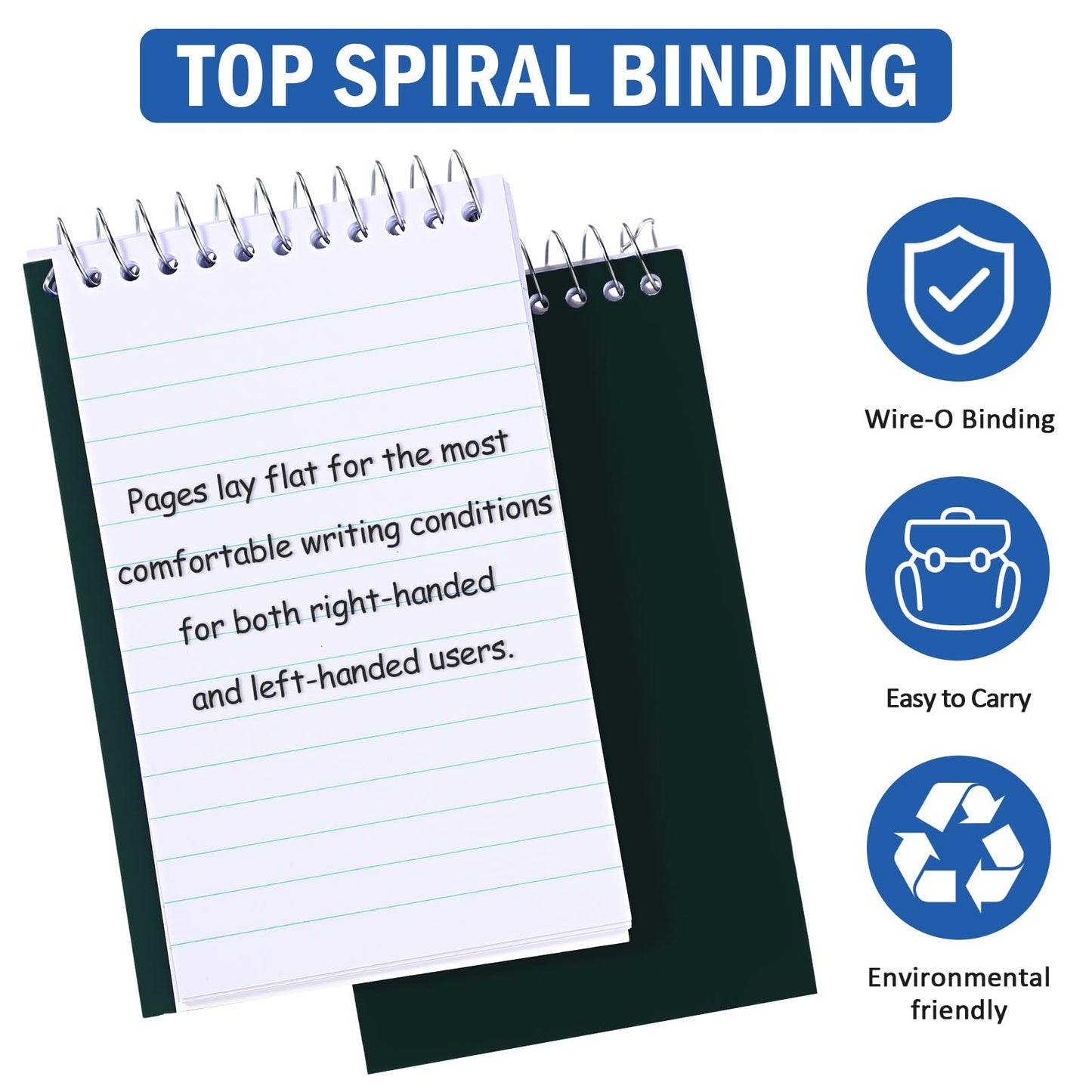 Teling 50 Pieces Spiral Memo Pads Bulk 3 x 5 Inch Small Note Pads Top Bound Lined College Ruled Paper Mini Notepad Pocket Spiral Notebooks for School Office Home Supplies, 75 Sheets (Mixed Colors)