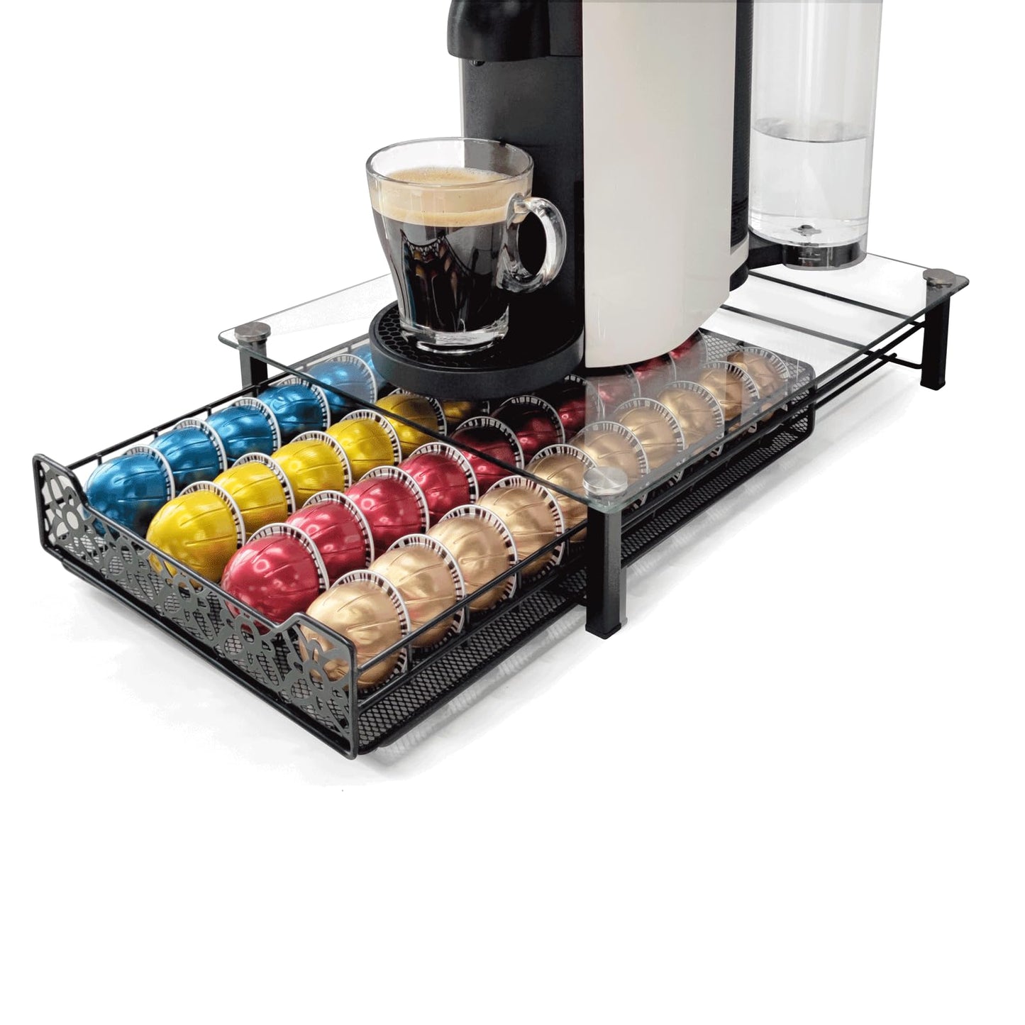 RECAPS Coffee Pod Holder Kitchen Organizer Storage Holder Drawer Compatible with Nespresso Vertuoline Stores 40 Coffee Pods