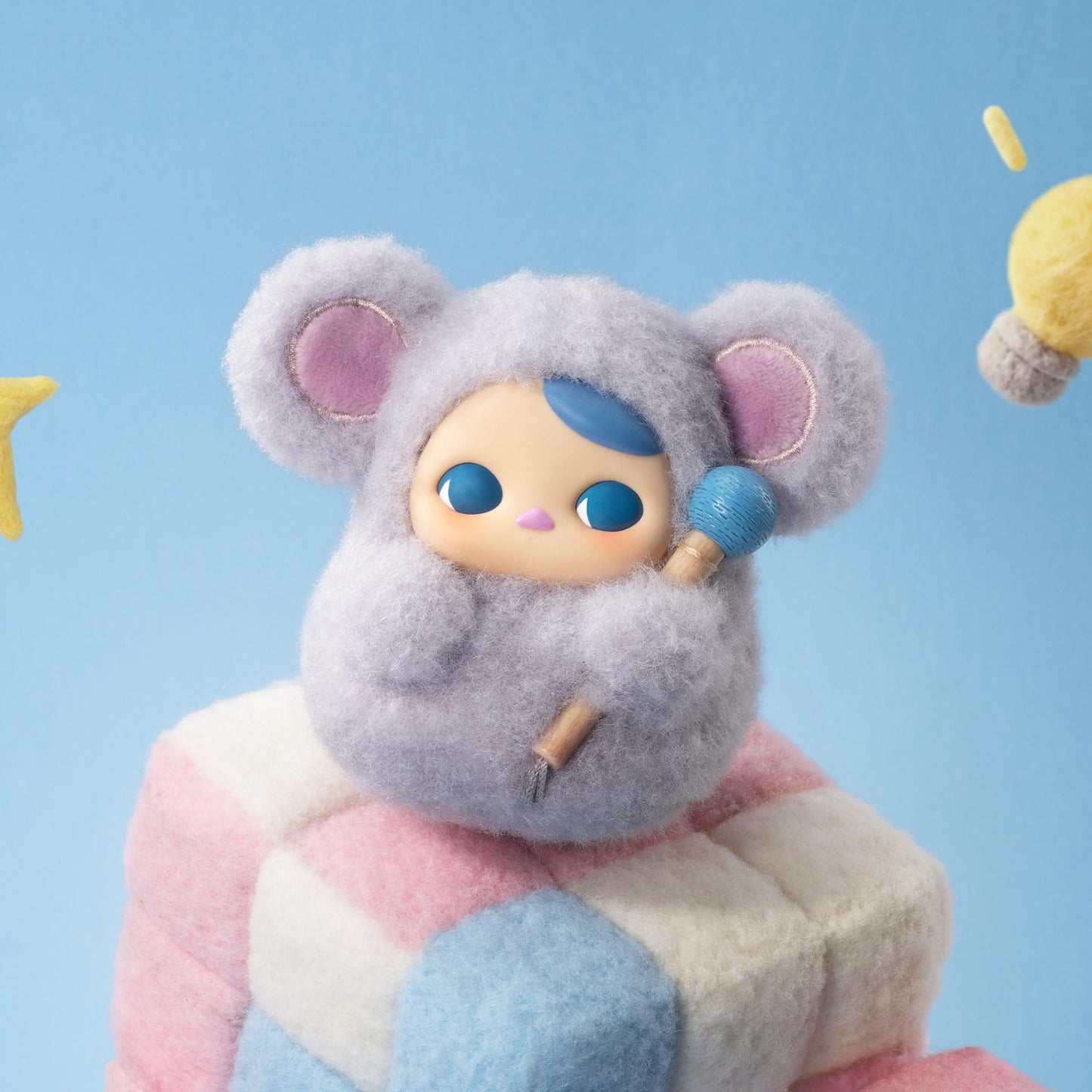 POP MART PUCKY Tap Tap Babies Series-Vinyl Plush Pendant Blind Box, PUCKY Blind Box Action Figures, Random Design Collectible Toys for Home Decor, Birthday Gifts for Girls Boys Women Men, Single Box