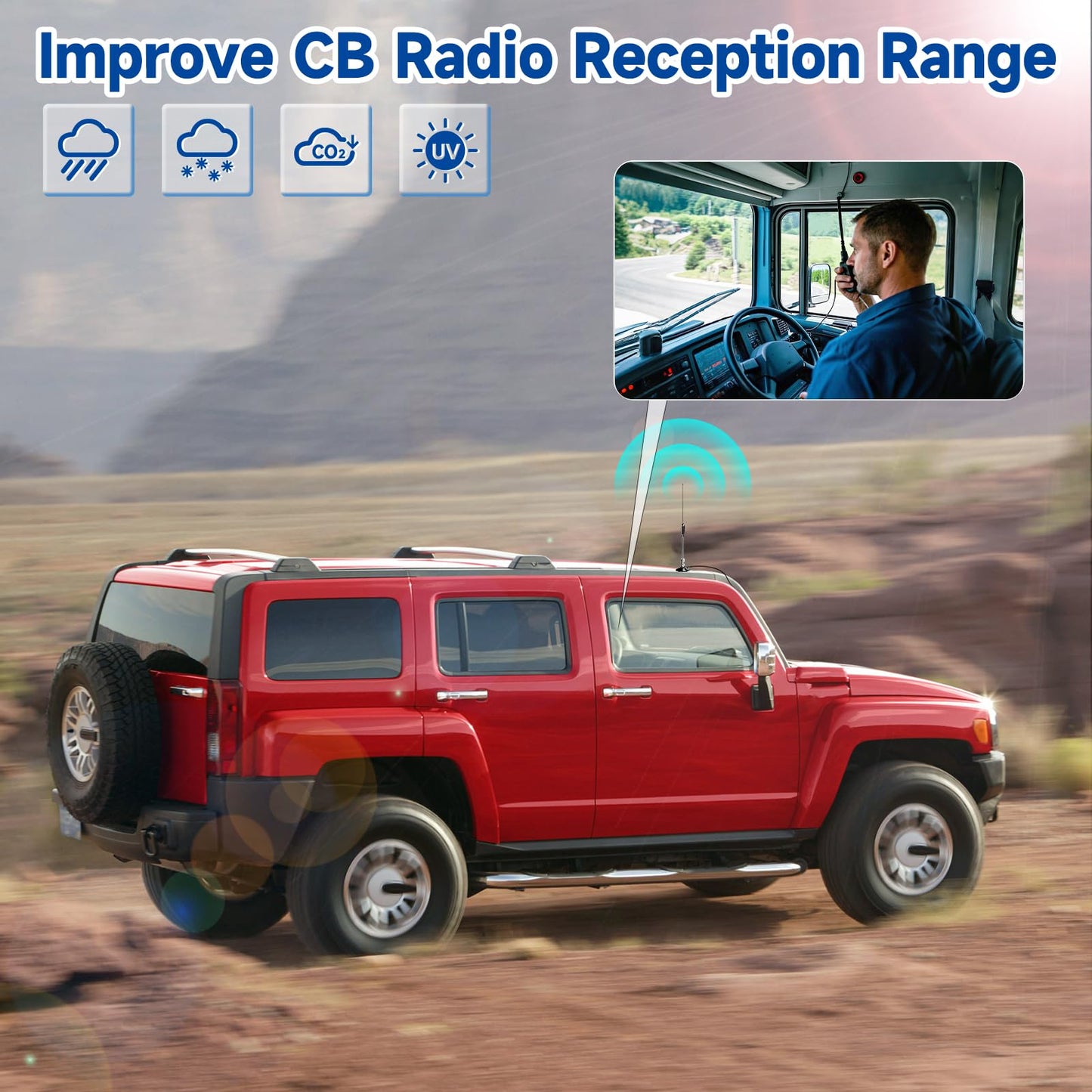 Bingfu 24 inch Magnetic CB Radio Antenna 27MHz PL259 & BNC Male Compatible with Cobra Midland Uniden Maxon President Mobile CB Radio Car Truck CB Antenna Kit