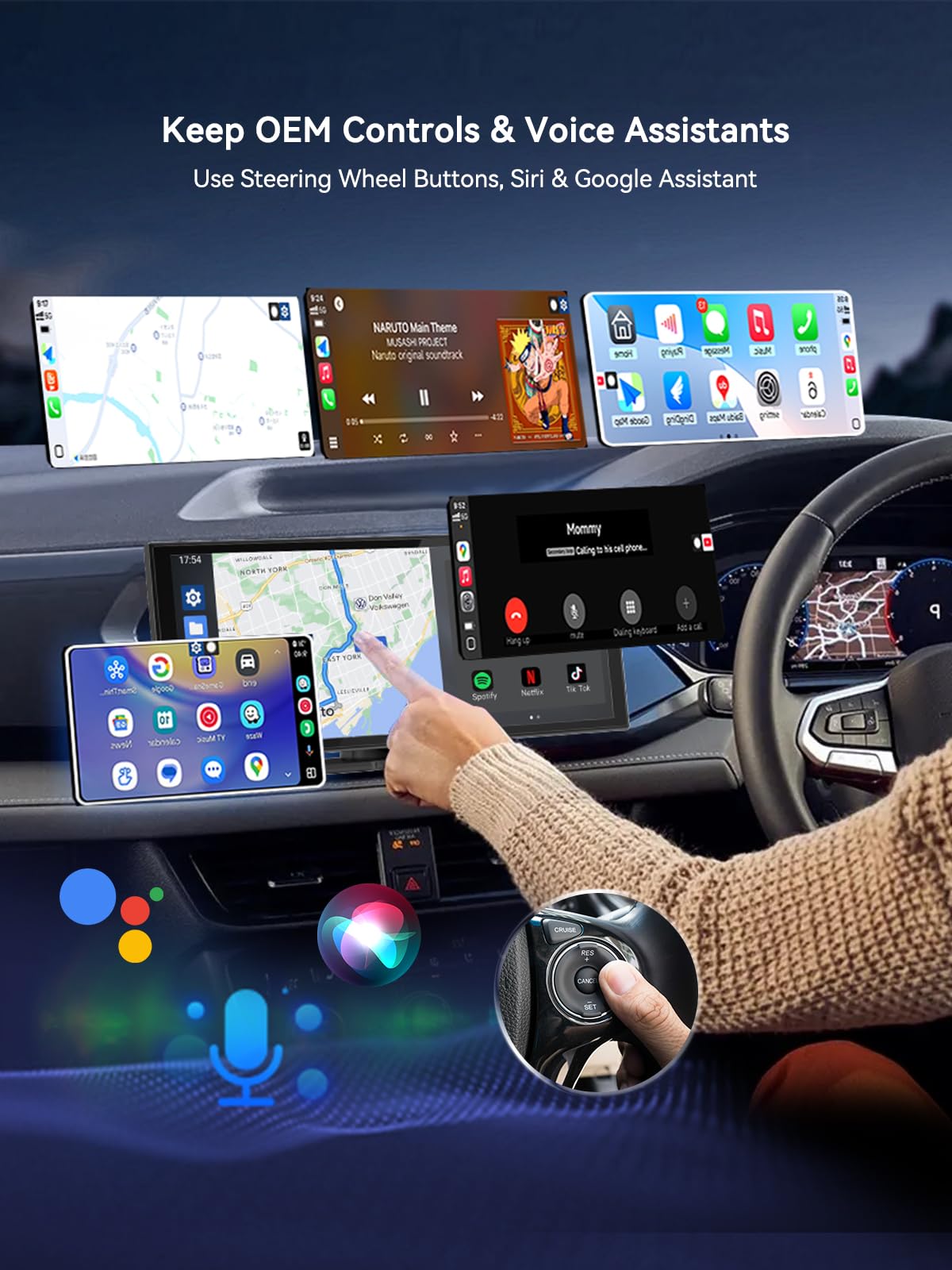 2026 Wireless CarPlay Apapter USB C, Plug & Play Auto-Connect, Compatible with Vehicles from 2016 with Series CarPlay/Android Car, 5G/2.4G Dual-Band WiFi, Stable Car Play Android Auto Dongle