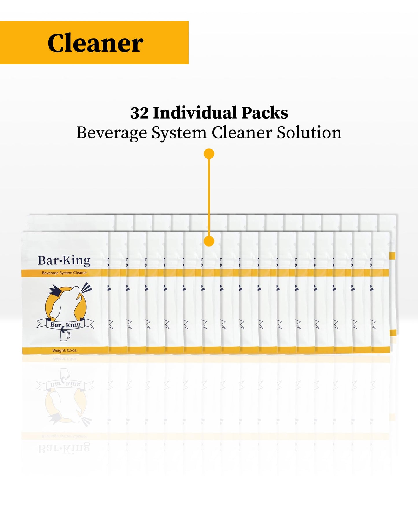 Bar-King Beer-Line Cleaning Powder - 32 Individual Cleaning Packets