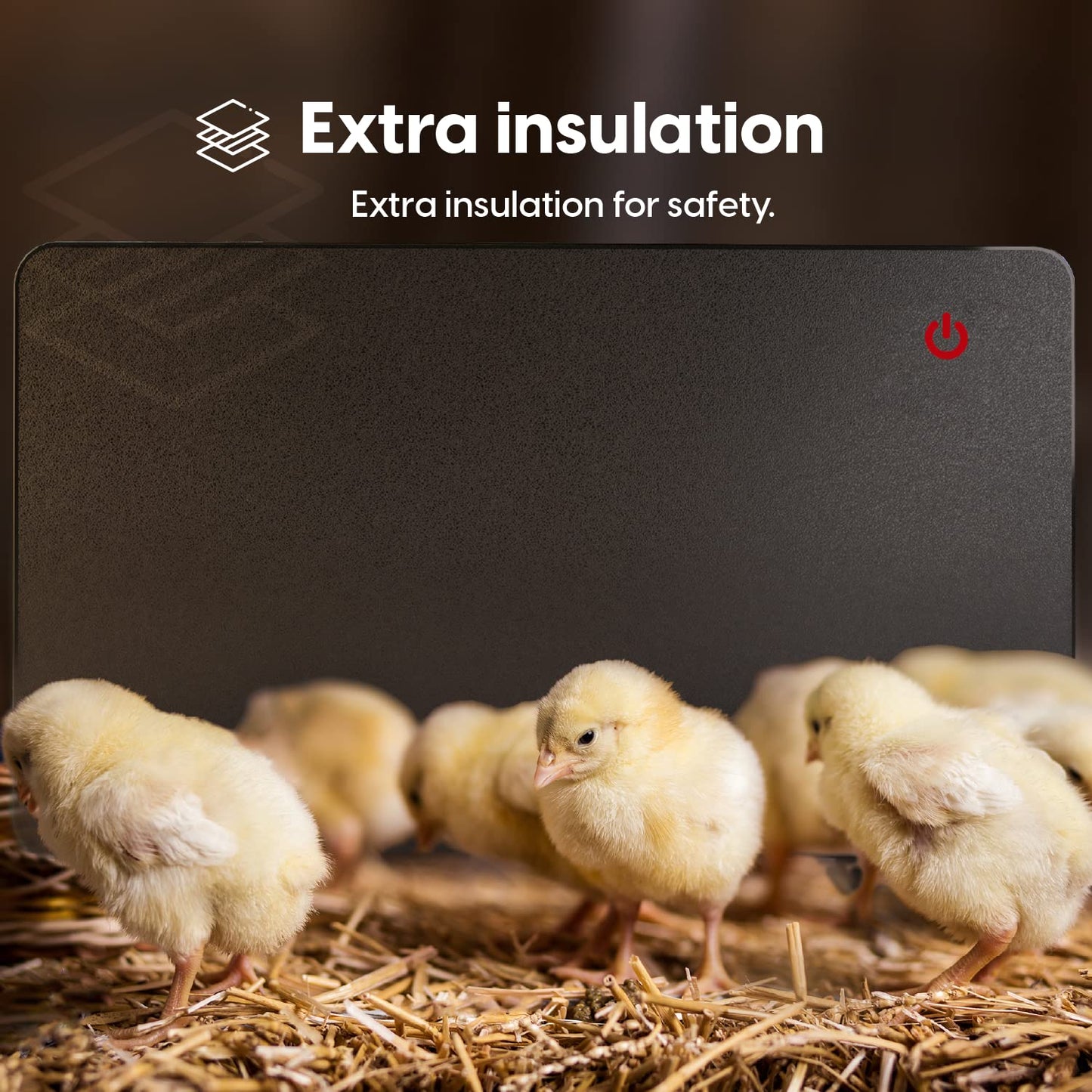 Econohome Safe Chicken Coop Heater, Safer Than Brooder Lamps, Gently Warm, 150 Watts, ETL Compliant for Safety - Also for Pets and Under Desk