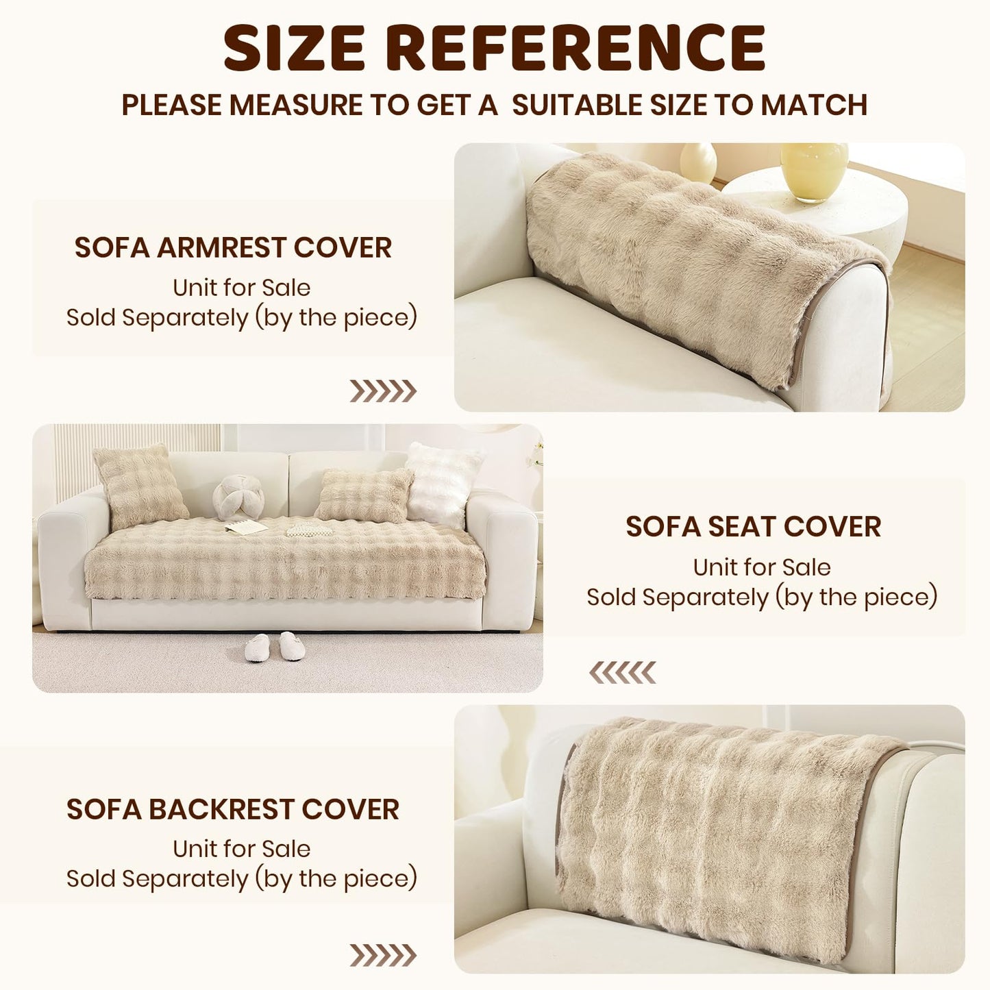 Royhom Couch Cover for Dogs, Sofa Covers 3 Seater, Pet Couch Protector for Dogs, Pet Blanket for Sofa Washable (Khaki, 35.4 x 70.9 Inch)