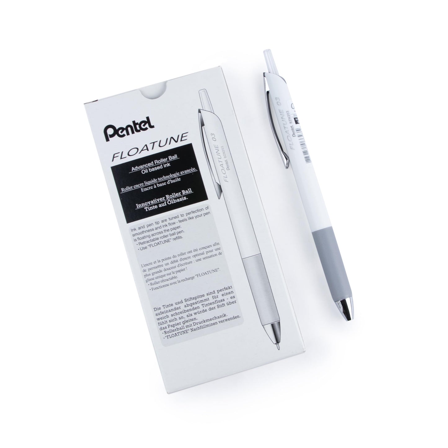 Pentel Floatune Smooth Writing Rollerball Pen, Everyday Use, Office Supplies, School Supplies, 0.3mm Needle Point, Black Ink, BZN203-A, Box of 12