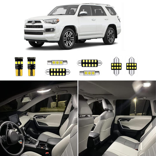 16pcs 4Runner Interior LED Lights Replacement for 2010-2018 2019 2020 2021 2022 2023 Toyota 4Runner 6000K Super Bright White interior LED bulbs package + Installation Tool