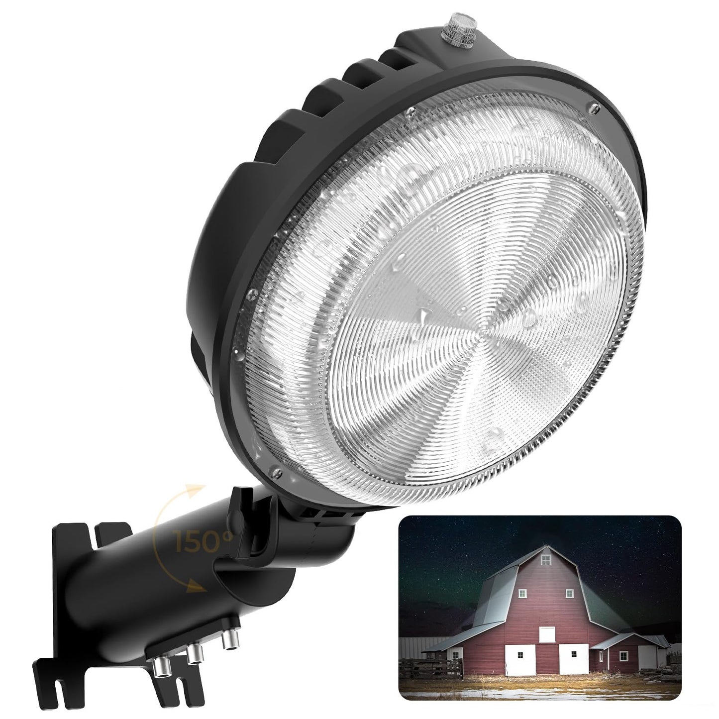 LED Barn Light, 150W 20000LM Dusk to Dawn Outdoor Lighting with Adjustable Angle Upgraded Photocell, 6500k Daylight IP66 Waterproof Street Lights for Yard, Barn, Farmhouse Outdoor Security Lighting