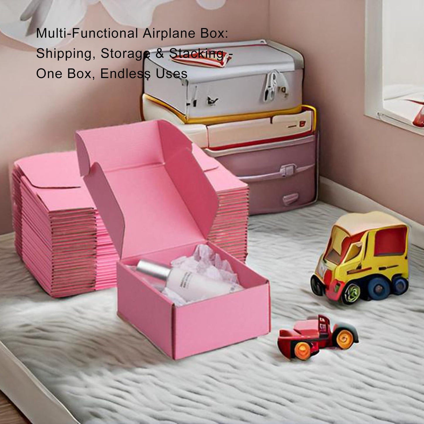 Yidomto 6x6x3 Pink Small Shipping Boxes - 25 Pack Corrugated Cardboard Mailer Boxes for Packaging, Mailing, Gift Giving | Sturdy, Recyclable, Perfect for Small Business Supplies, Ecommerce