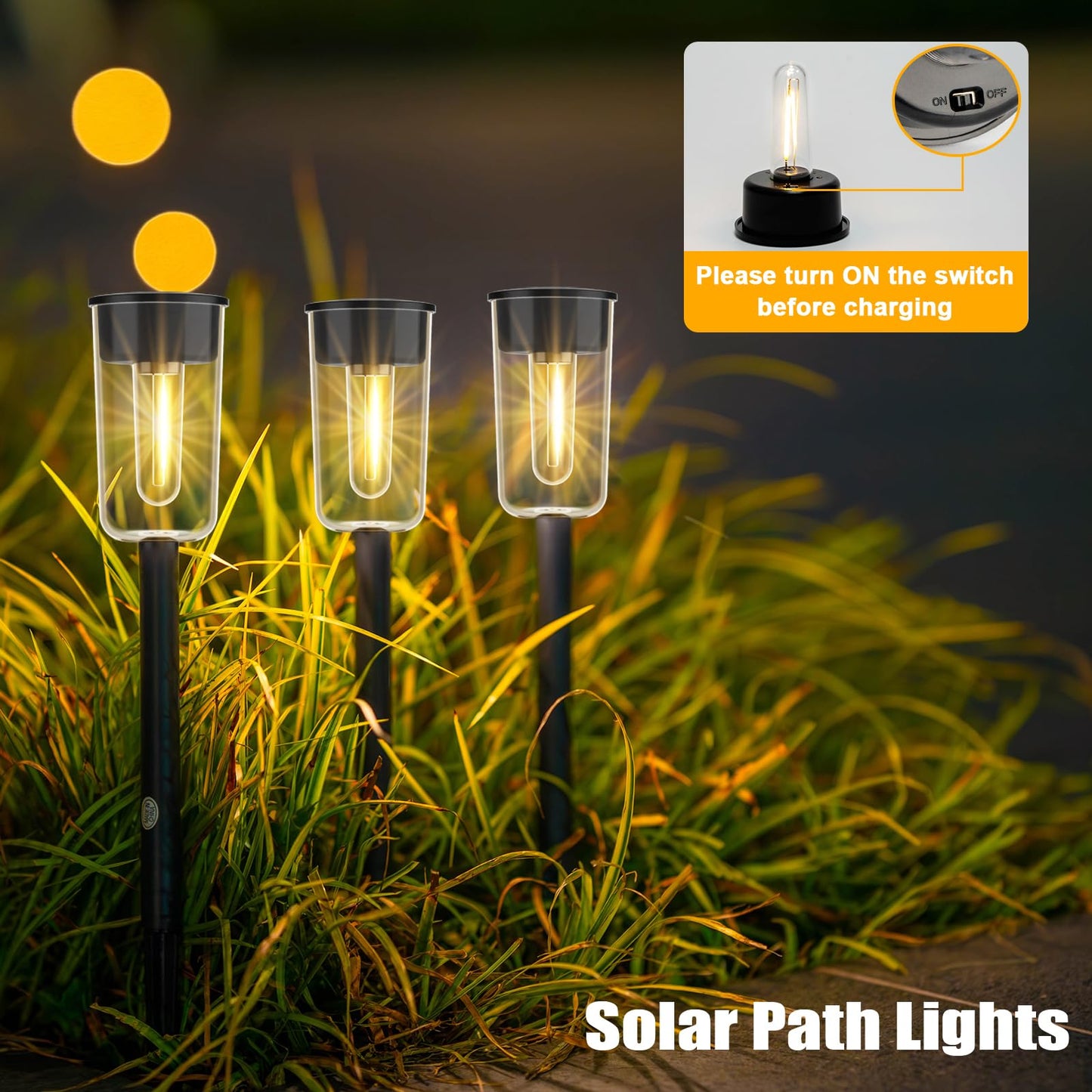 Solar Pathway Lights Outdoor 8 Pack, Bright Solar Path Lights Outdoor, IP65 Waterproof Garden Lights Solar Powered Landscape Lighting for Outside Yard Lawn Patio Walkway Driveway