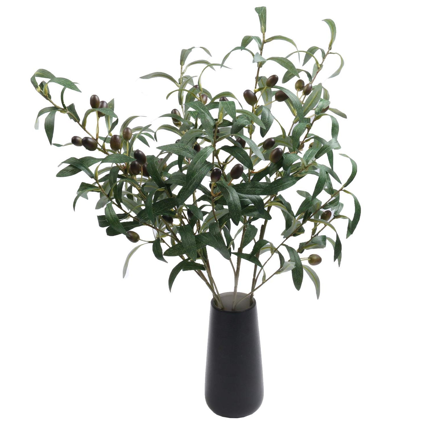 SHACOS Artificial Olive Branches with Fruits Set of 4 Fake Greenery Branches 28 inch Long Olive Stem Plant for Home Wedding Decor (4, 28 inch)