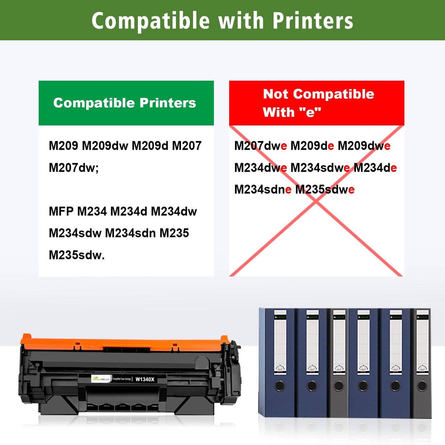 [ with CHIP] Compatible Toner Cartridges 134X W1340X (134A W1340A) 2 Black High Yield 2400 Page for H P M207dw M209 M209d M209dw M234 M234dw M234sdw M234sdn M235sdw，Can't Work with H P+ End with “e”