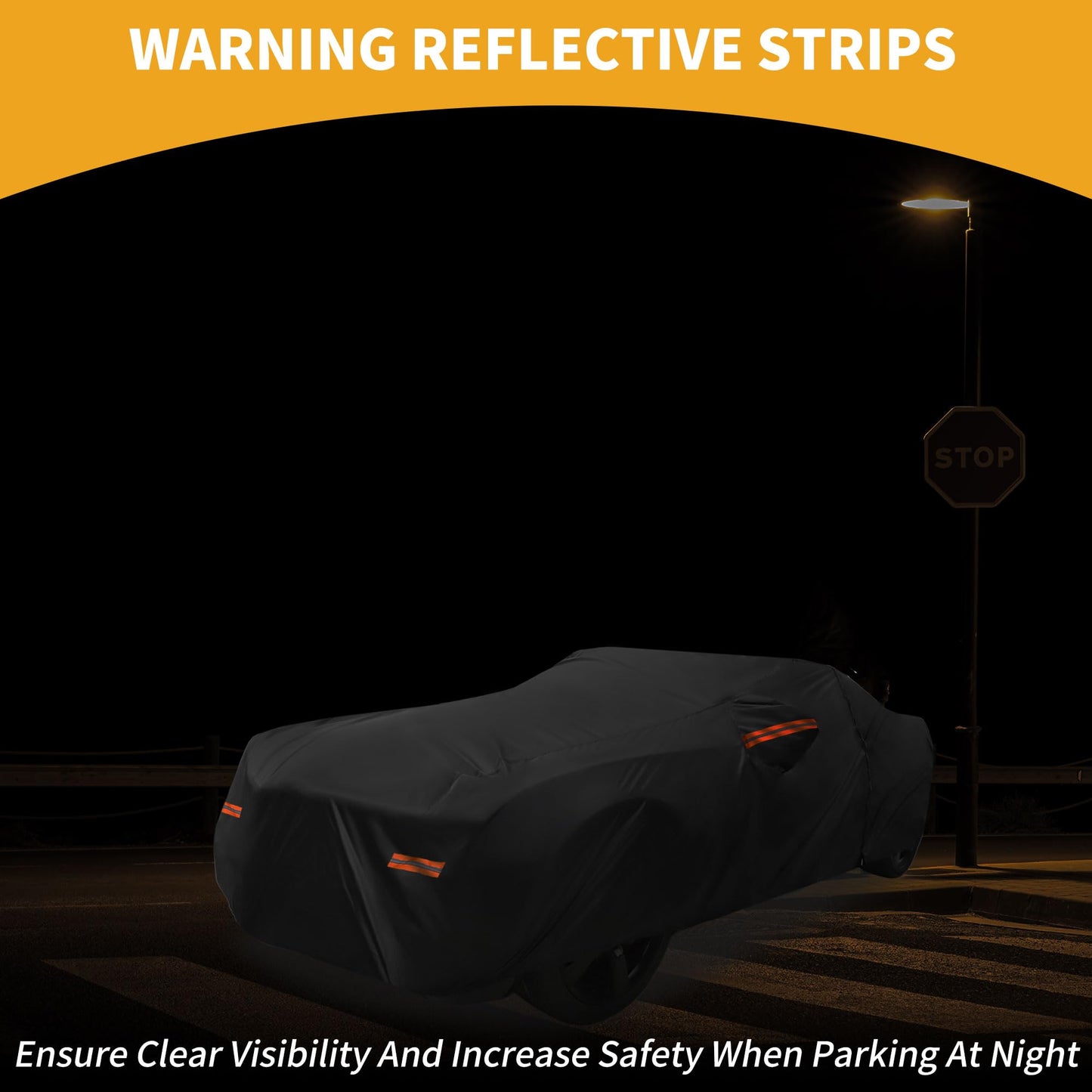 Partuto Car Cover Waterproof All Weather Sun Rain Protection Full Exterior Cover for Chevrolet Camaro Black with Left Side Zippers