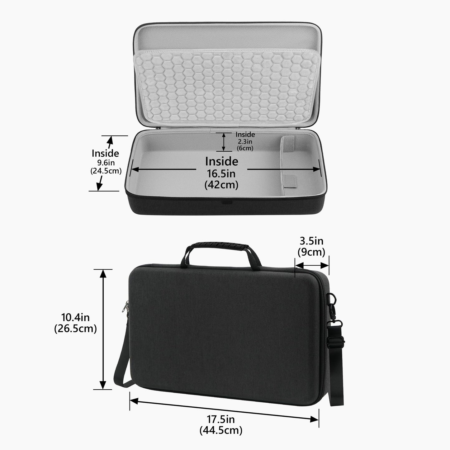 Geekria Hard Shell Travel Case Compatible with Arturia MicroBrute UFO/MicroFreak, Audio Synthesizer Carrying Bag (Dark Gray)