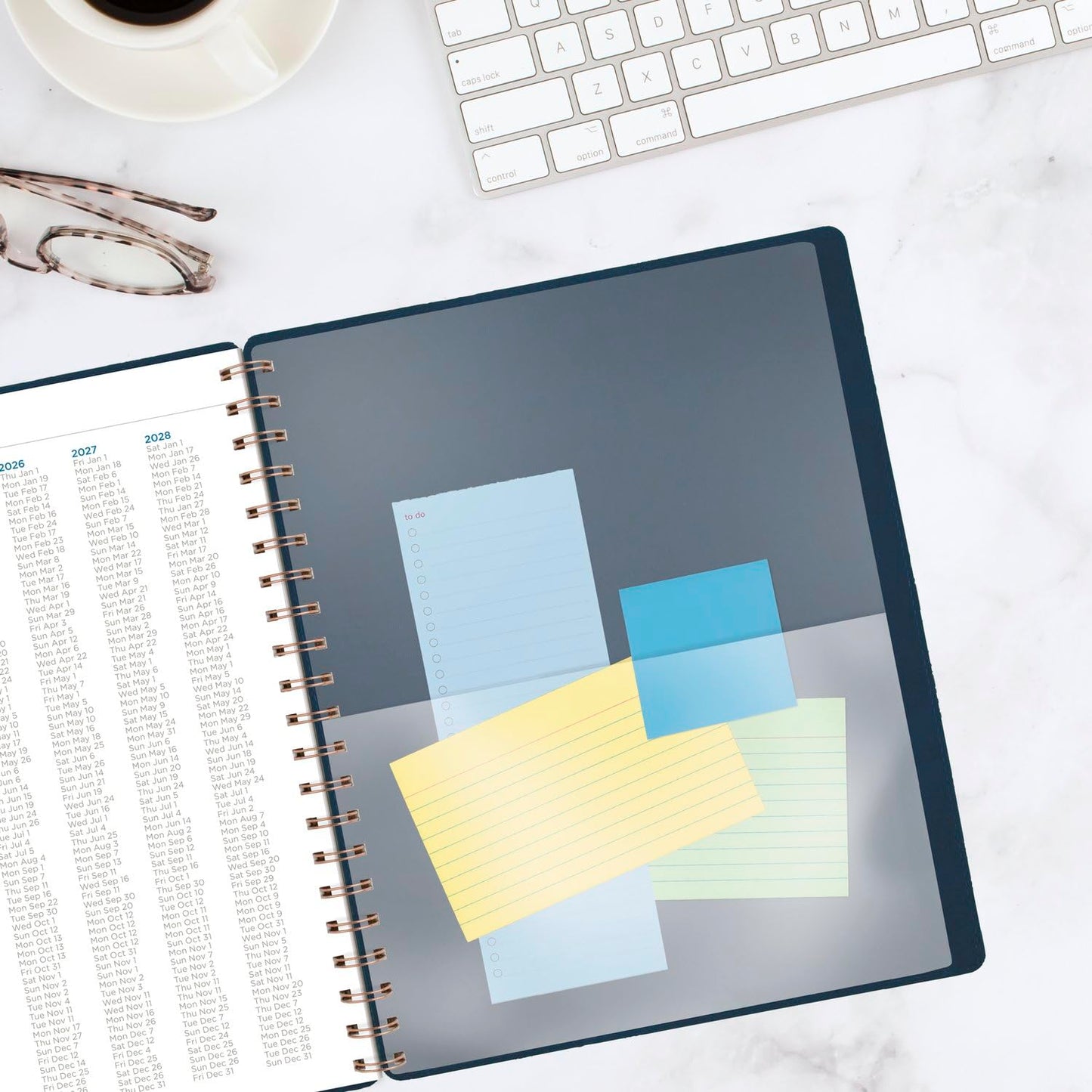 AT-A-GLANCE Planner 2025-2026 Academic, Weekly & Monthly, 8-1/2" x 11", Large, Monthly Tabs, Flexible Cover, Signature Collection, Navy (YP905A20)