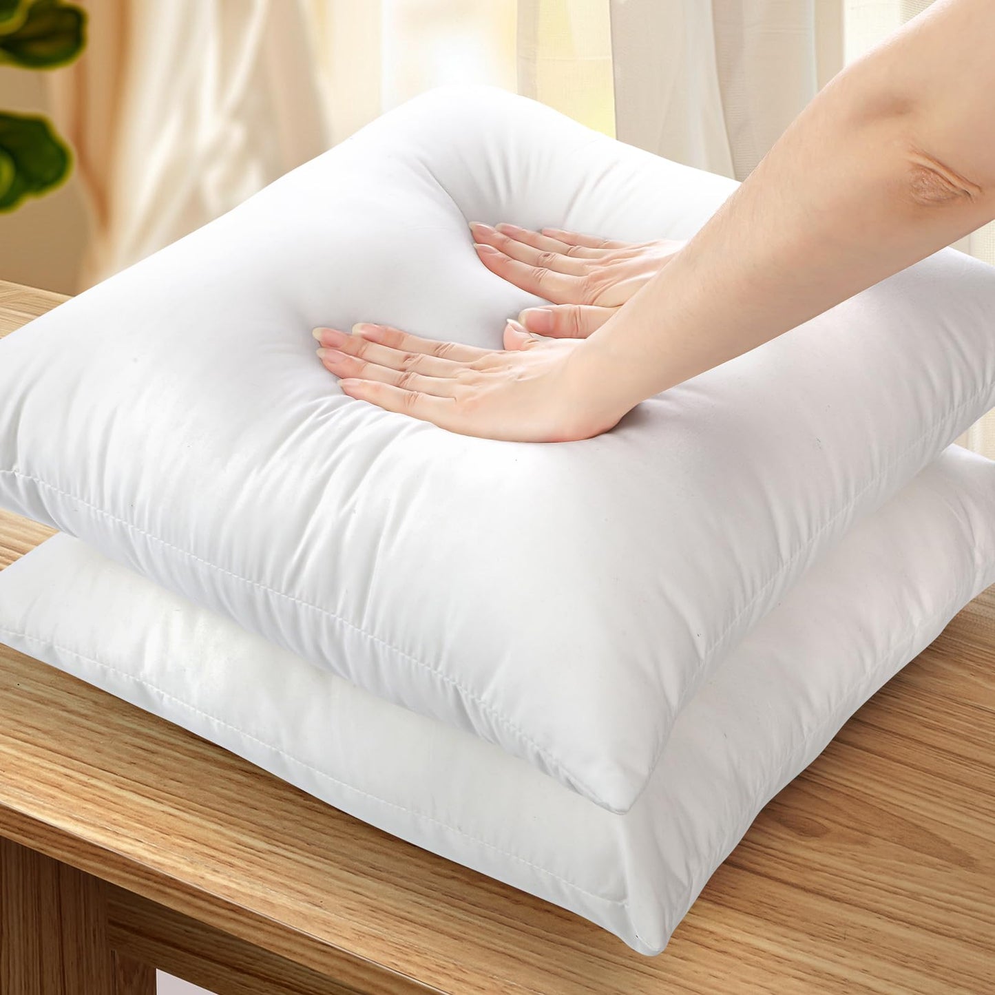OTOSTAR Pillow Inserts 18x18 Inch Outdoor Waterproof Throw Pillow Inserts Premium Decorative Square Form Pillows Bedding Stuffers for Couch Bed Sham Cushion Stuffer Set of 4