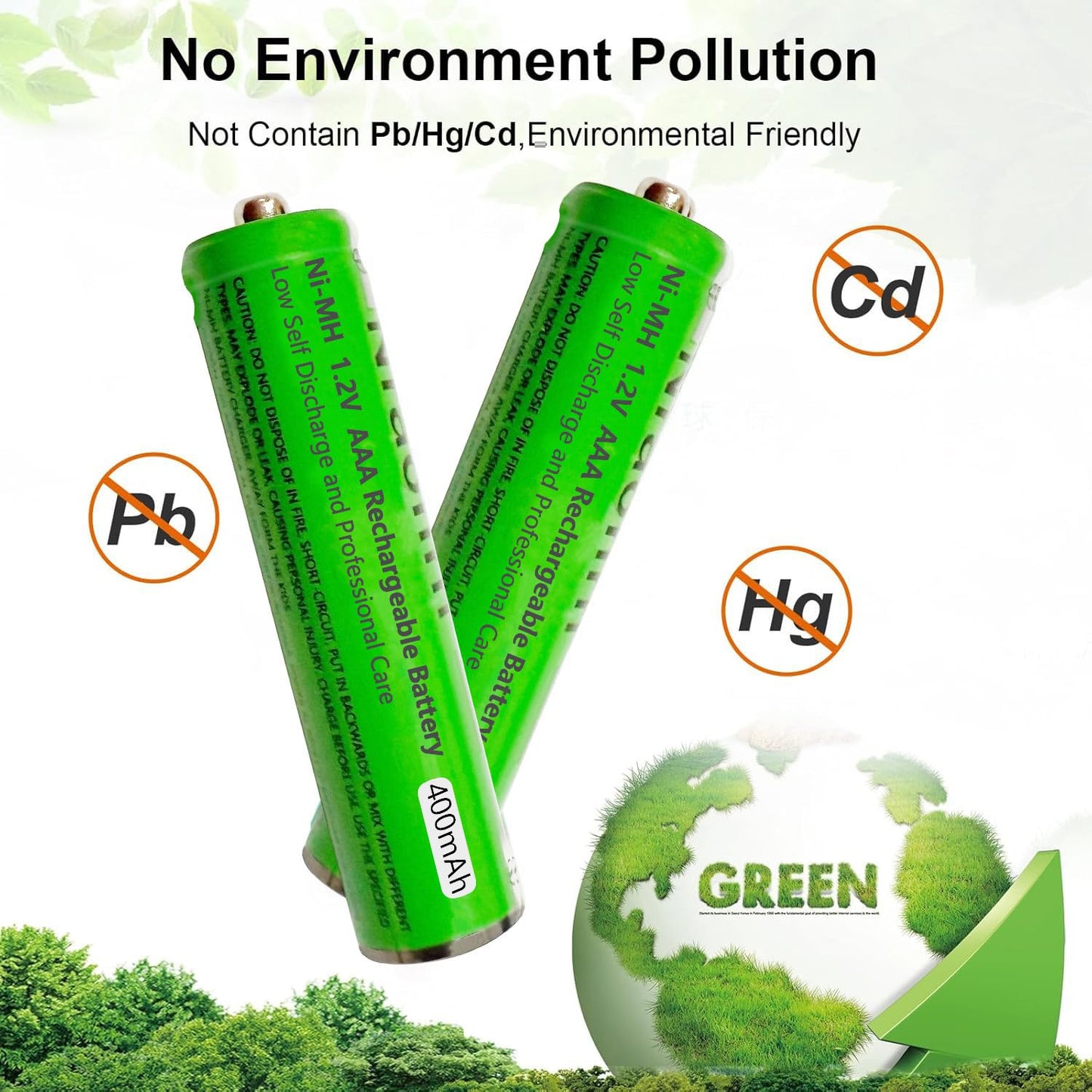 8 Pack Ni-MH AAA Rechargeable Batteries for Panasonic, 400mah AAA Ni-MH Rechargeable Batteries 1.2V for Cordless Phones, Remote Controls, Electronics