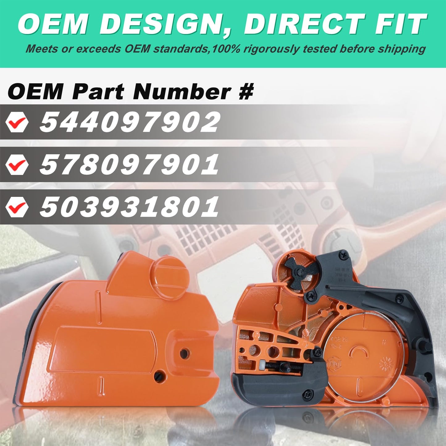 Adefol Chainsaw Brake Clutch Cover and .325" 7T Clutch Drum for Husqvarna 445 450 Worm Gear Needle Bearing Felling Dog Spike Replacement Part 544097902 578097901 503931801