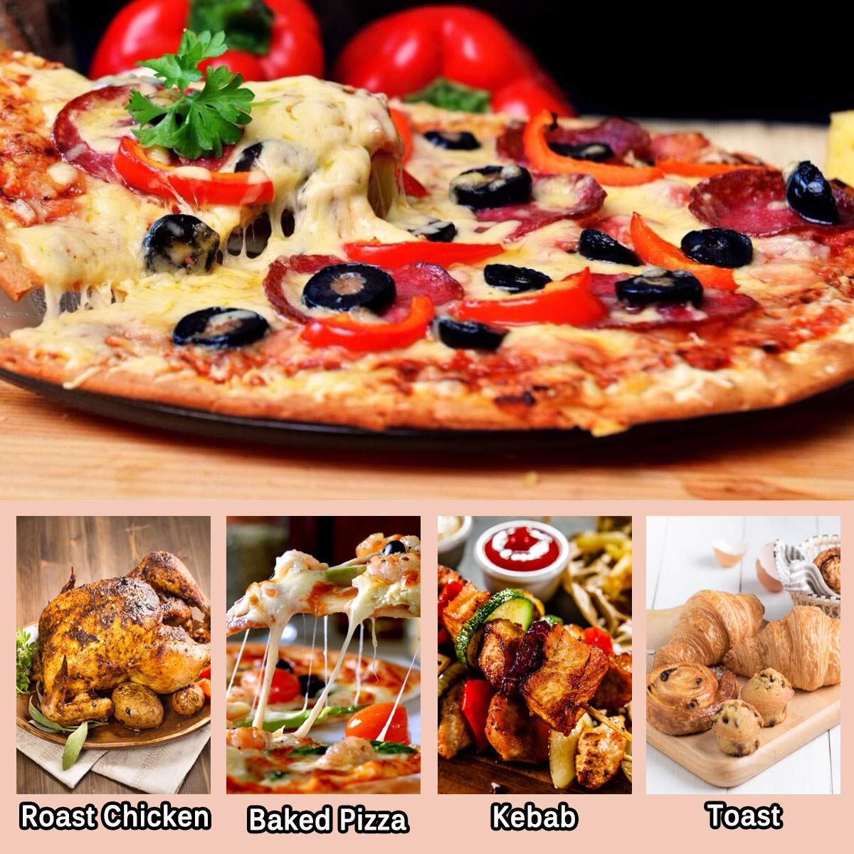 Onlyfire 15x12 Inch Pizza Stone – Heavy Duty Cordierite Baking Stone for Oven & Grill, Thermal Shock Resistant, Extra Large Pizza Stone for Perfect Crispy Crust Pizza, Bread, and Pastries