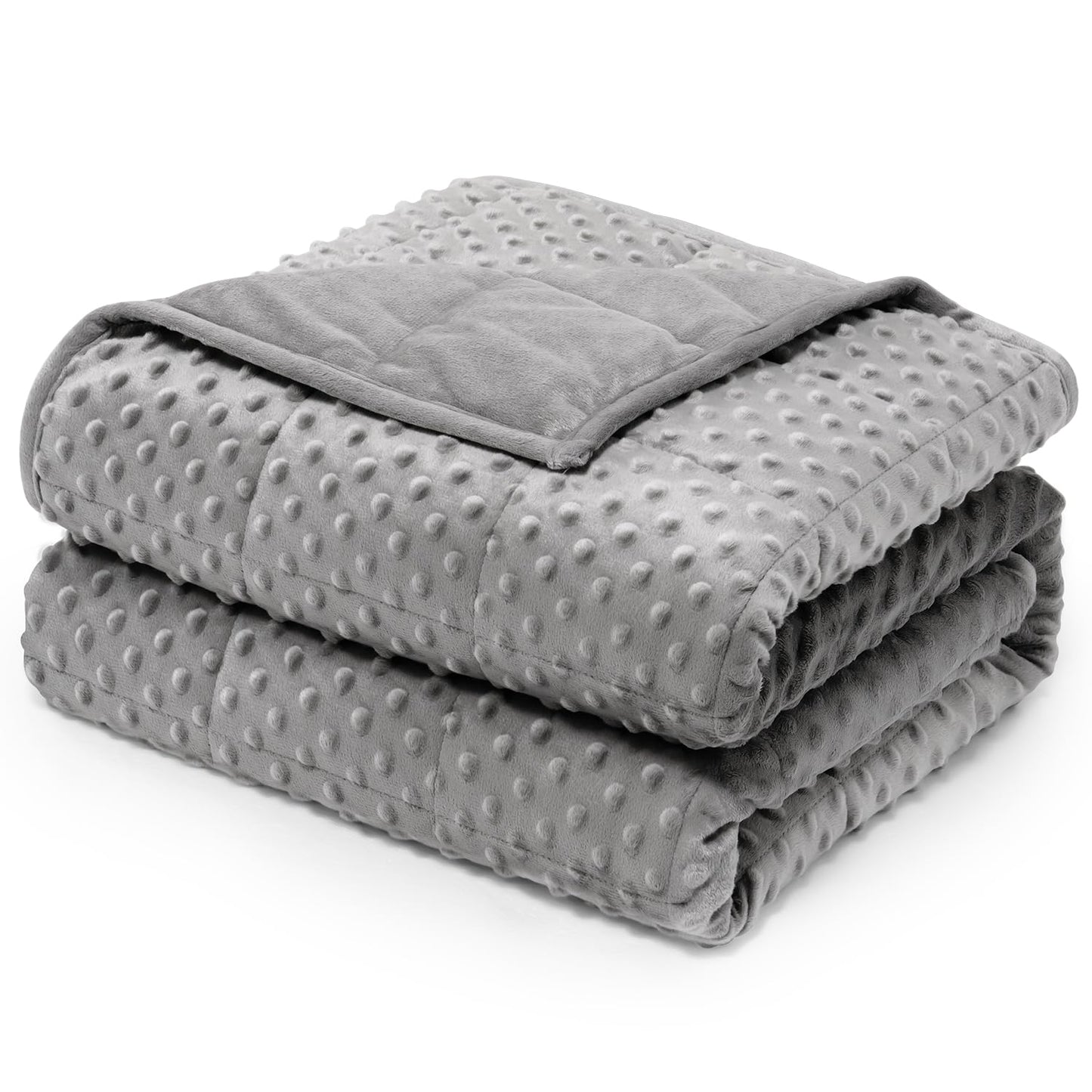 Wemore Weighted Blanket for Adults Queen Size 15 lbs, Soft Cozy Heavy Blanket for Stress Relief and Sleep Promotion, Breathable Blanket for All-Season with Glass Beads, Grey 60 x 80 inches