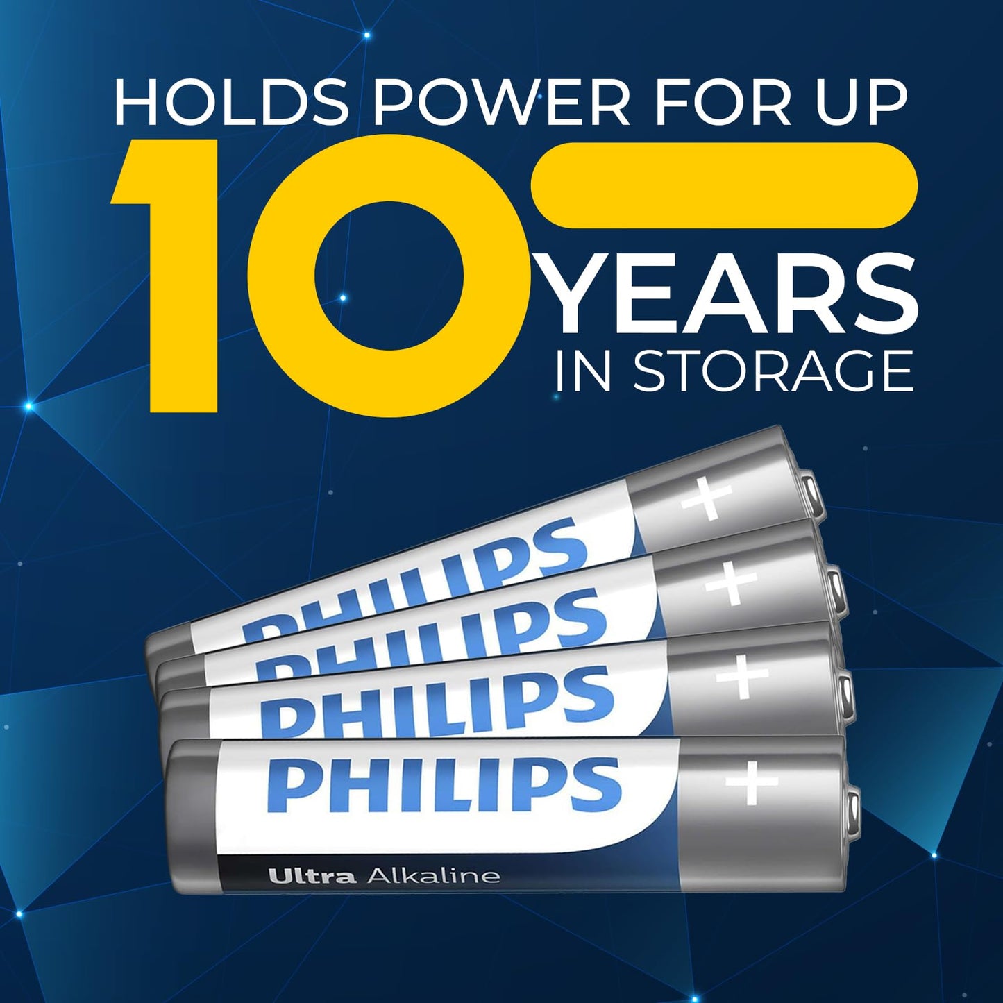 PHILIPS AAA Batteries 96 Pack | 1.5v Ultra Alkaline Triple A Battery | 132% More Power Then Industry Standard | Long-Lasting | 10-Year Shelf Life | Great for Indoor & Outdoor Use | Premium Performance